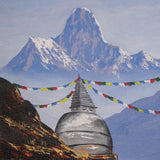 Tenzin Norgay Stupa Landscape painting with Himalayas range