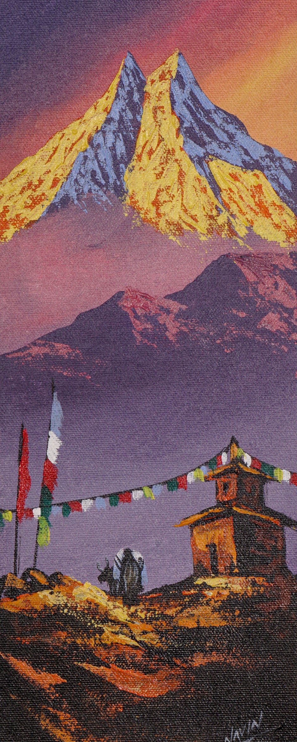Authentic Handpainted oil painting.
