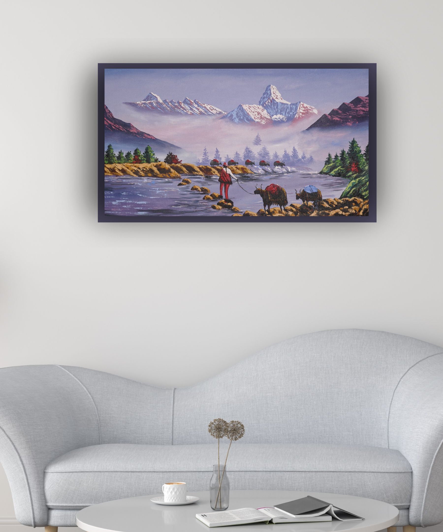 Oil Painting of Mount Ama Dablam & Mount Everest