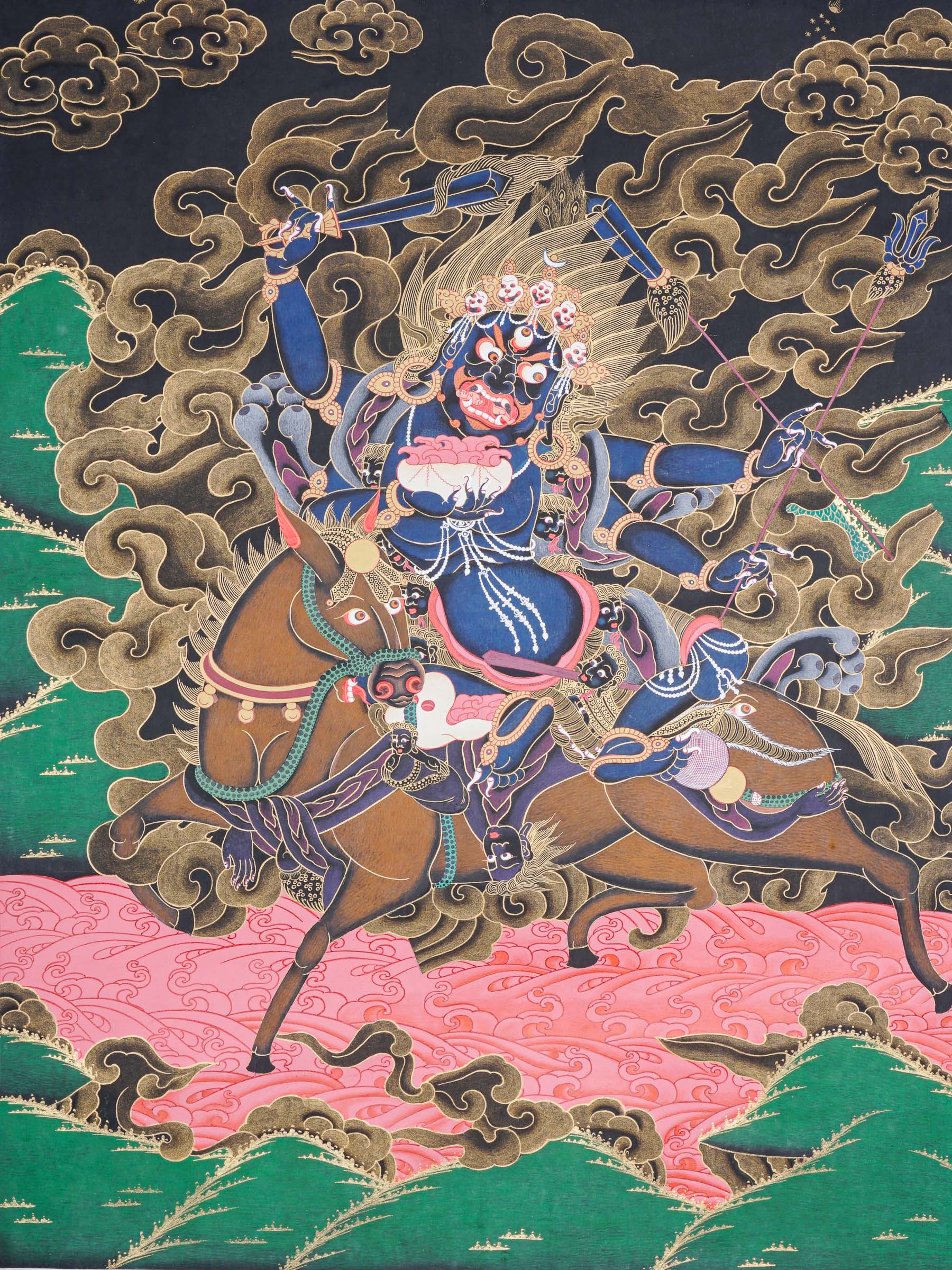 Palden Lhamo Thangka Painting for meditation, devotion, and protection.
