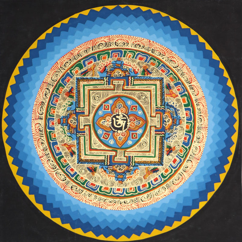 Round Mandala Thangka for meditation and spiritual practice 