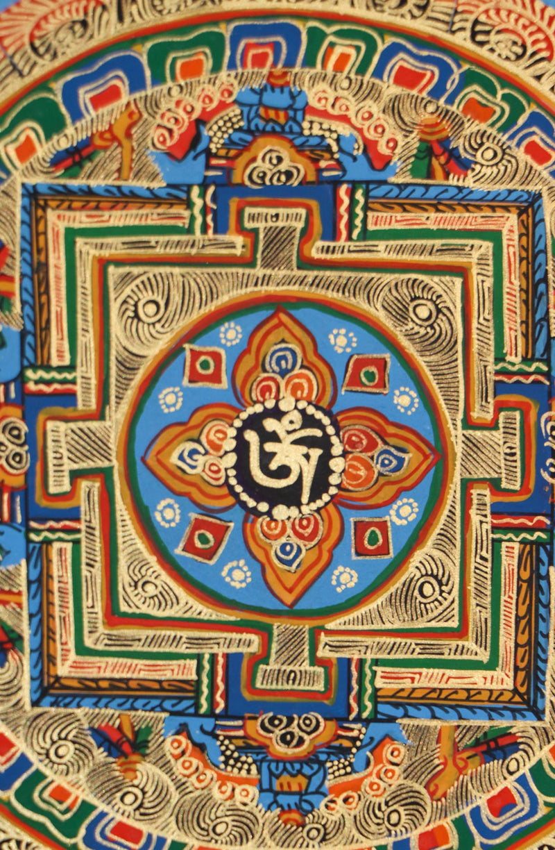 Round Mandala Thangka for meditation and spiritual practice .
