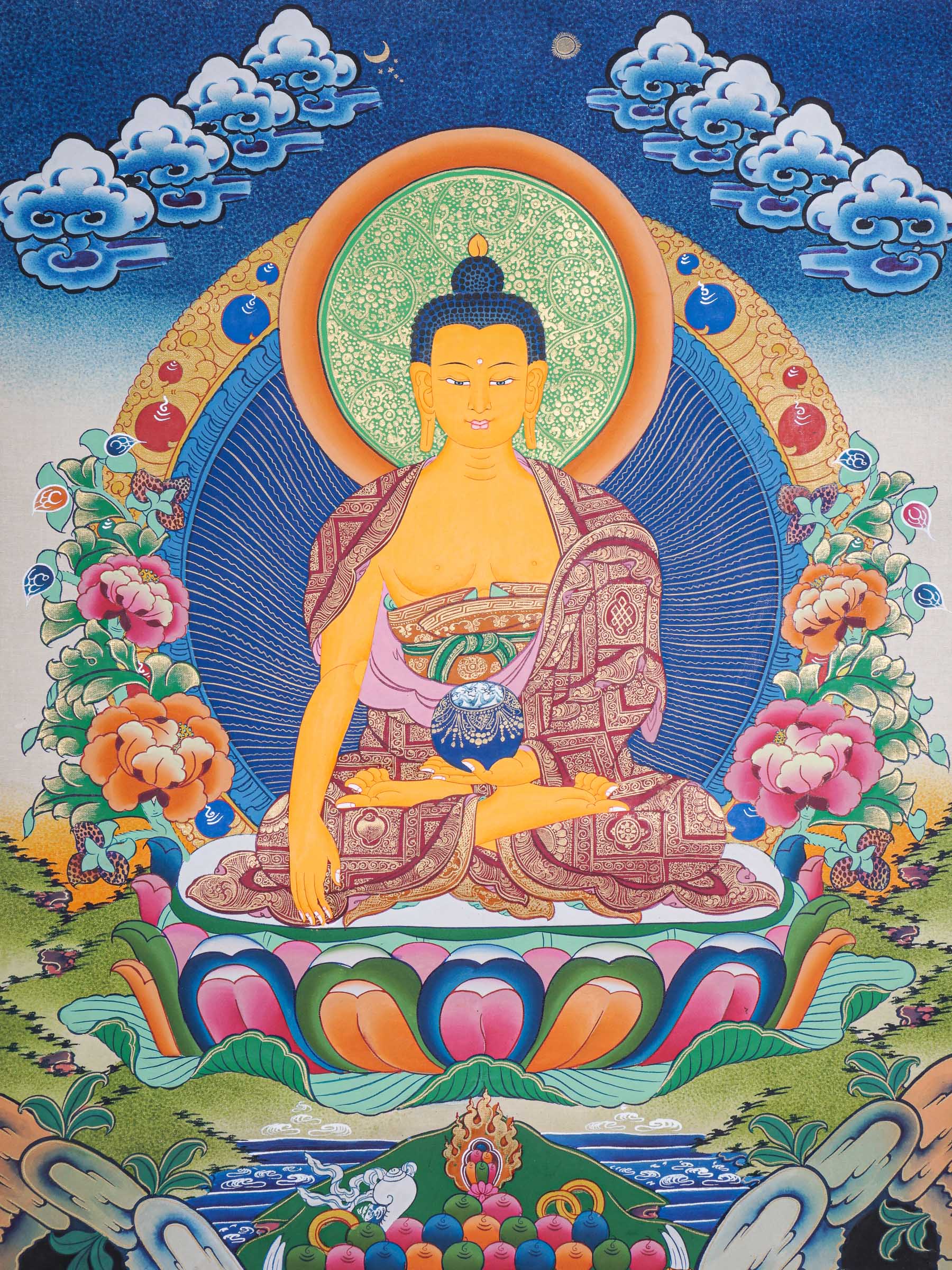 Shakyamuni Buddha Thangka - Buddhist Painting 