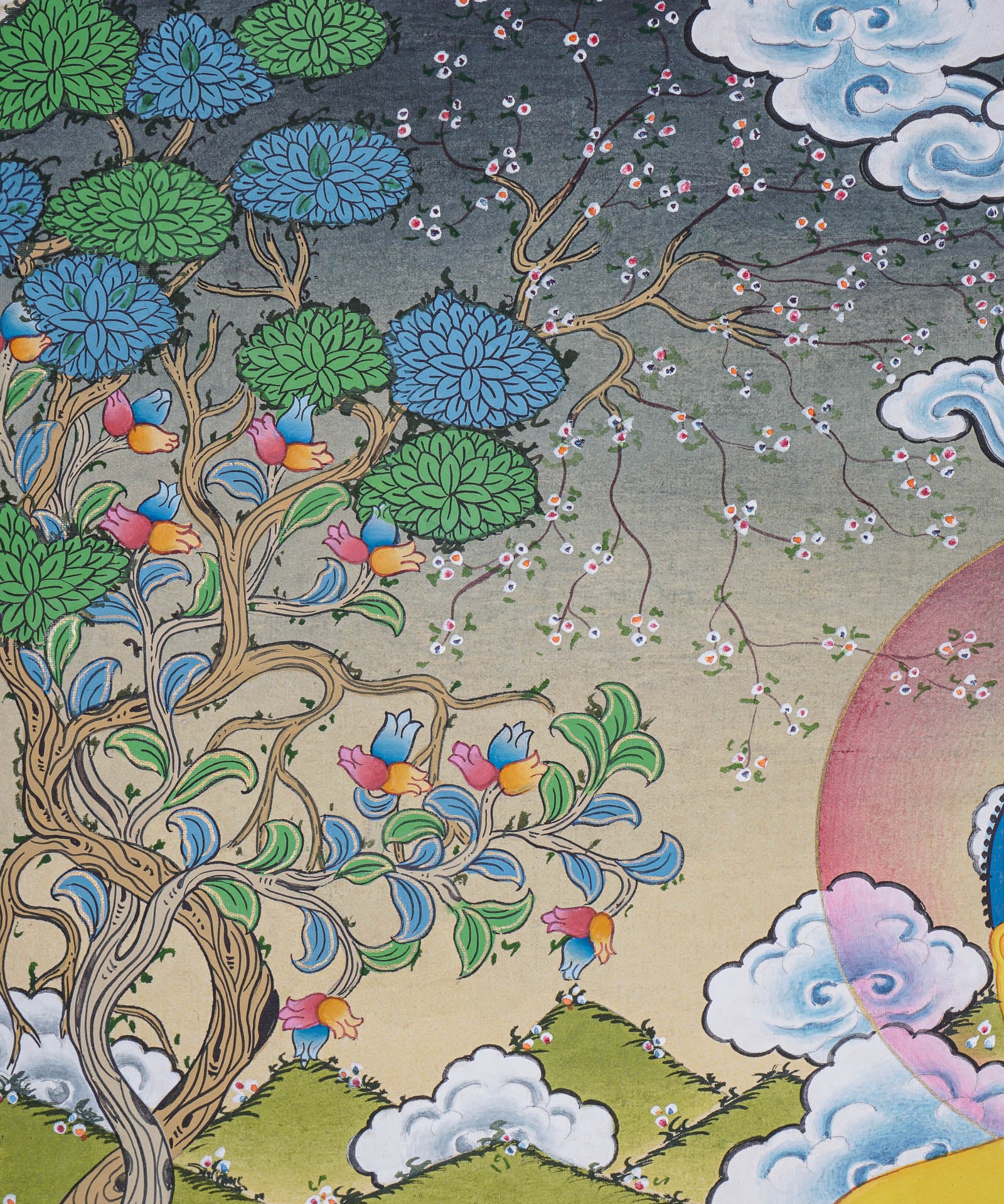 Shakyamuni Buddha Thangka for prayer and meditation.