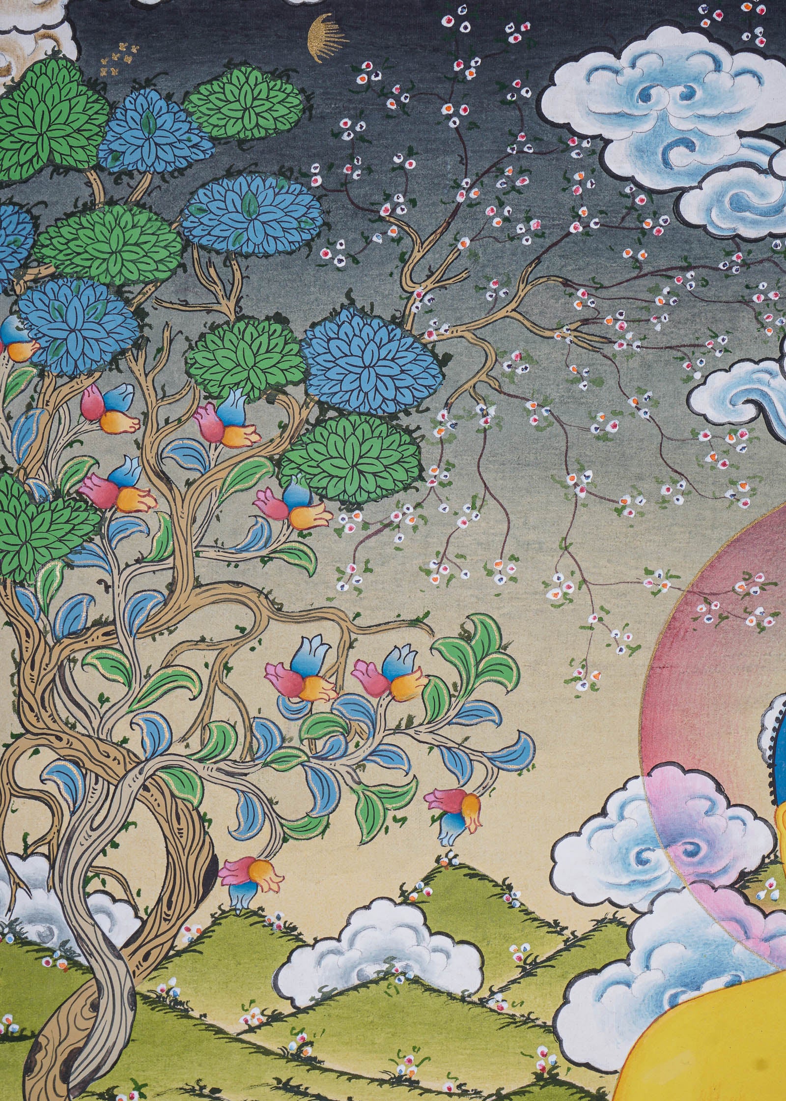 Shakyamuni Buddha Thangka for prayer and meditation.