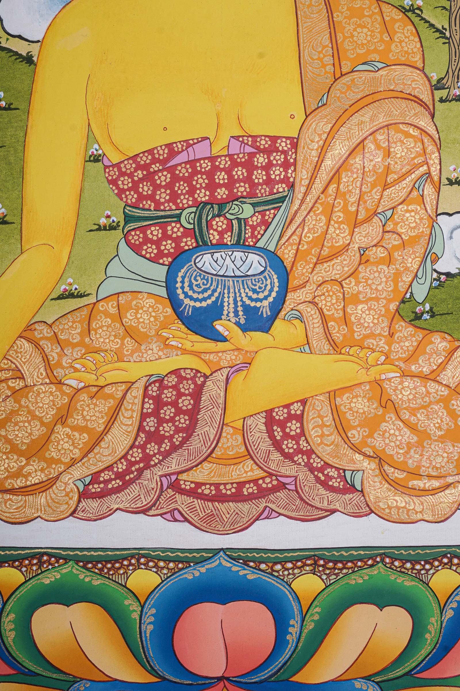 Shakyamuni Buddha Thangka for prayer and meditation.