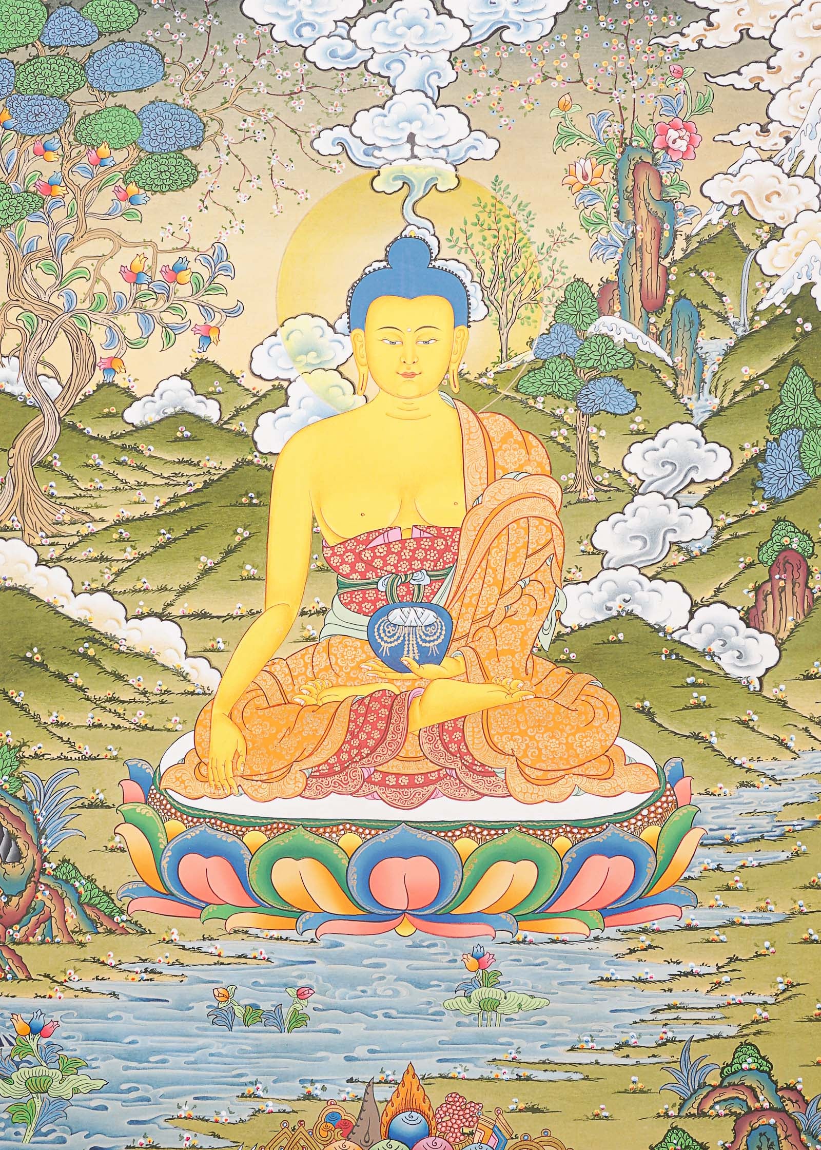 Shakyamuni Buddha Thangka - Tibetan Painting