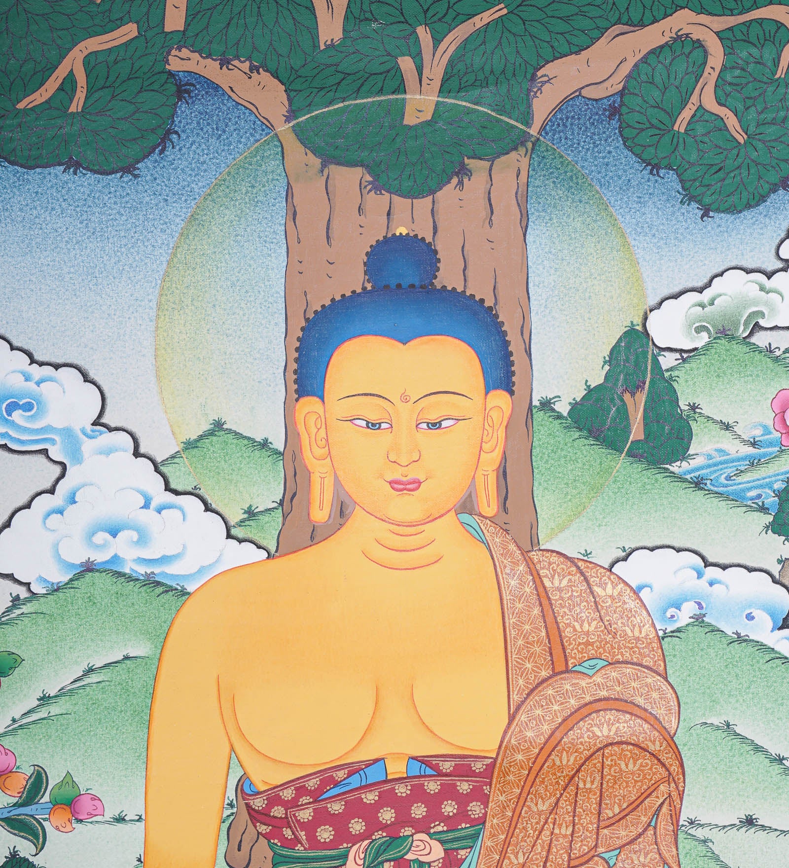 Shakyamuni Buddha Thangka - Handpainted Art