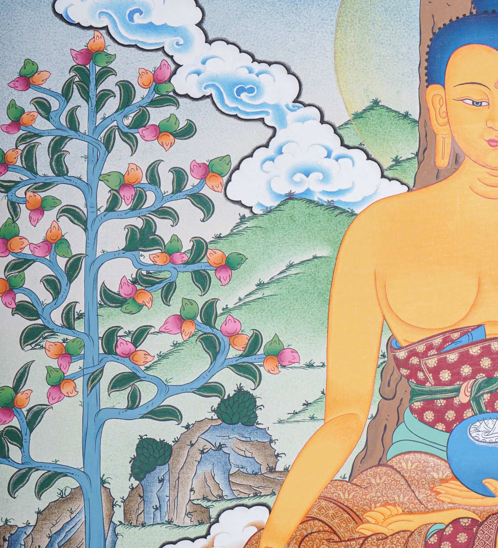 Shakyamuni Buddha Thangka - Handpainted Art