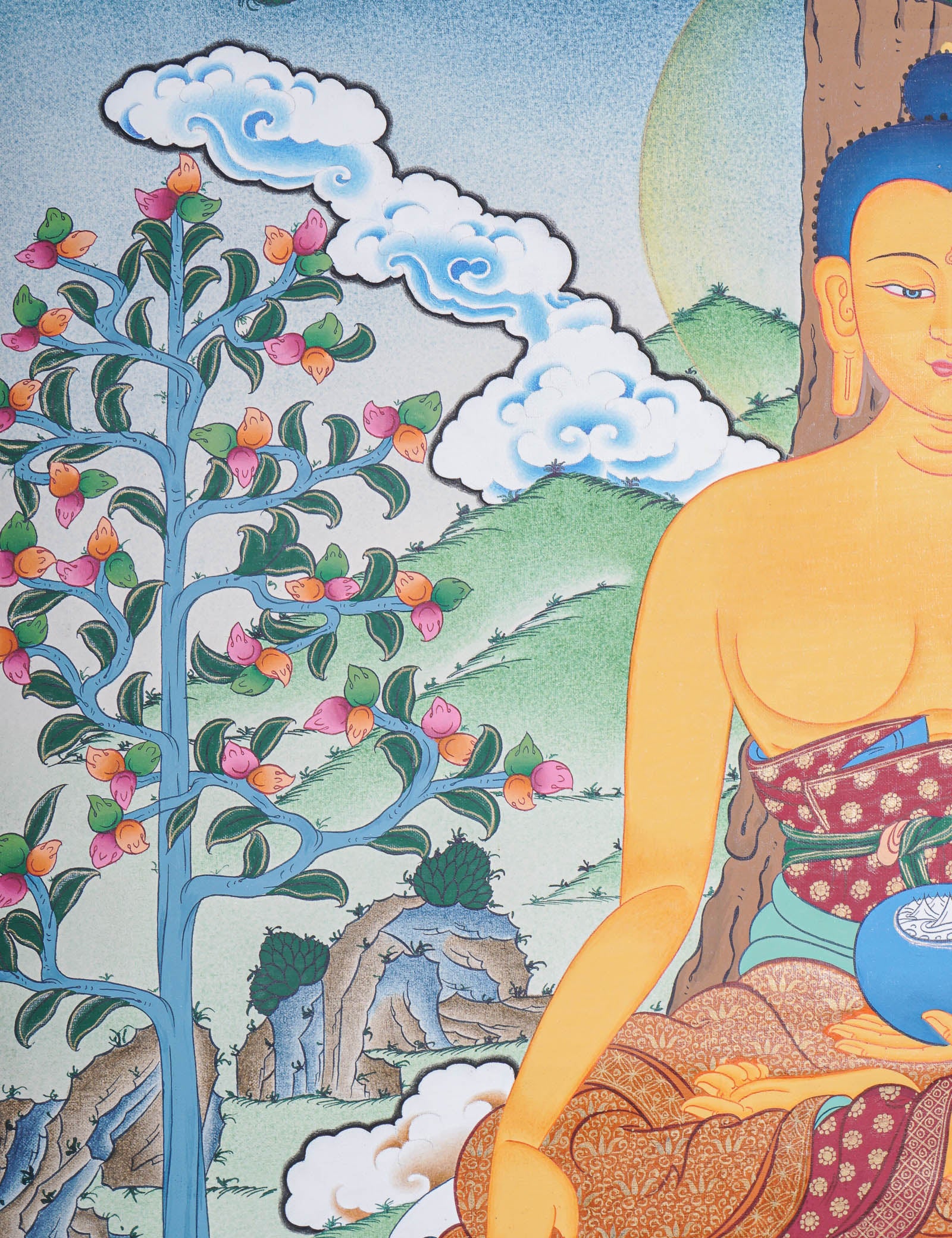 Shakyamuni Buddha Thangka - Handpainted Art