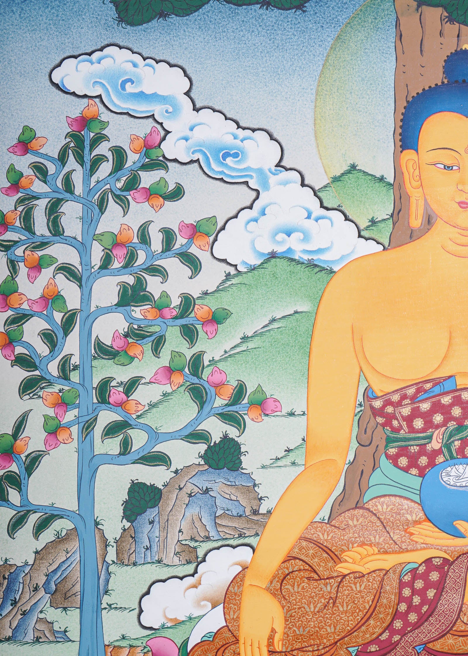 Shakyamuni Buddha Thangka - Handpainted Art