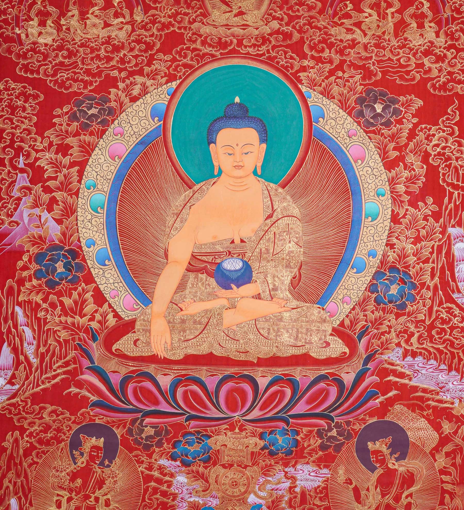 Shakyamuni Buddha Thangka - Buddhist Artwork