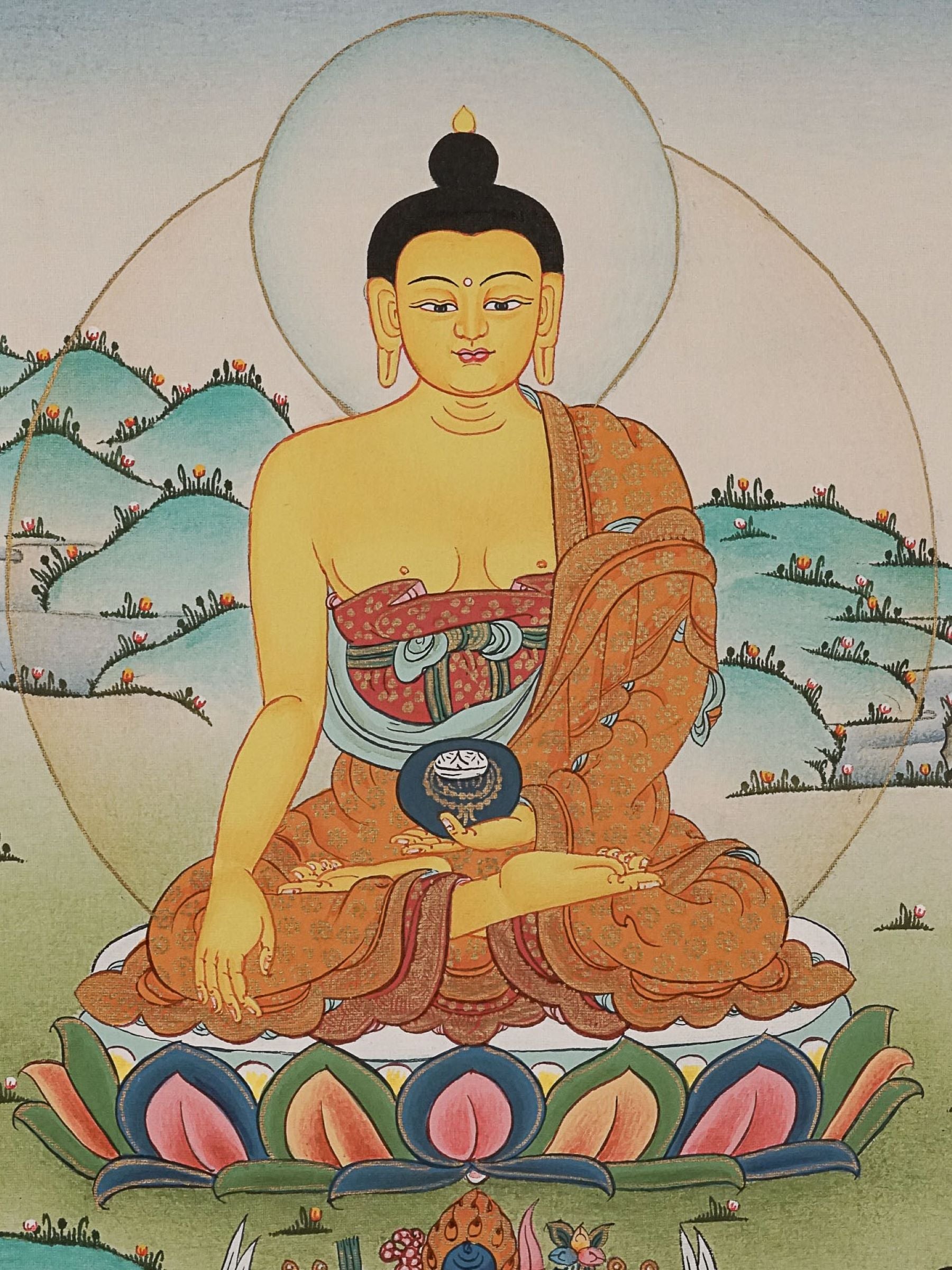 Shakyamuni Buddha Thangka - Tibetan Painting