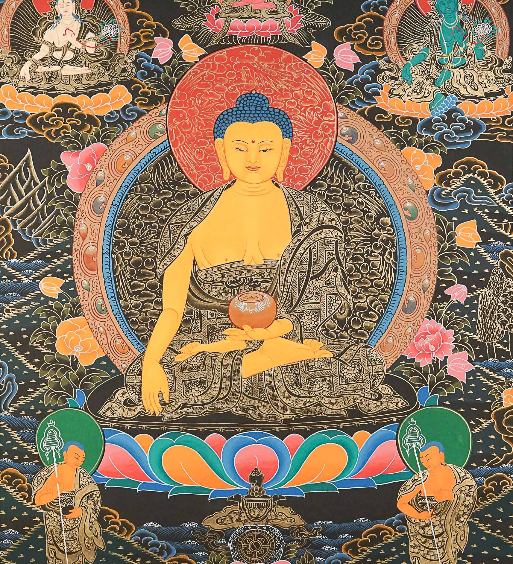 Shakyamuni Buddha Thangka Painting for wall hanging decor.