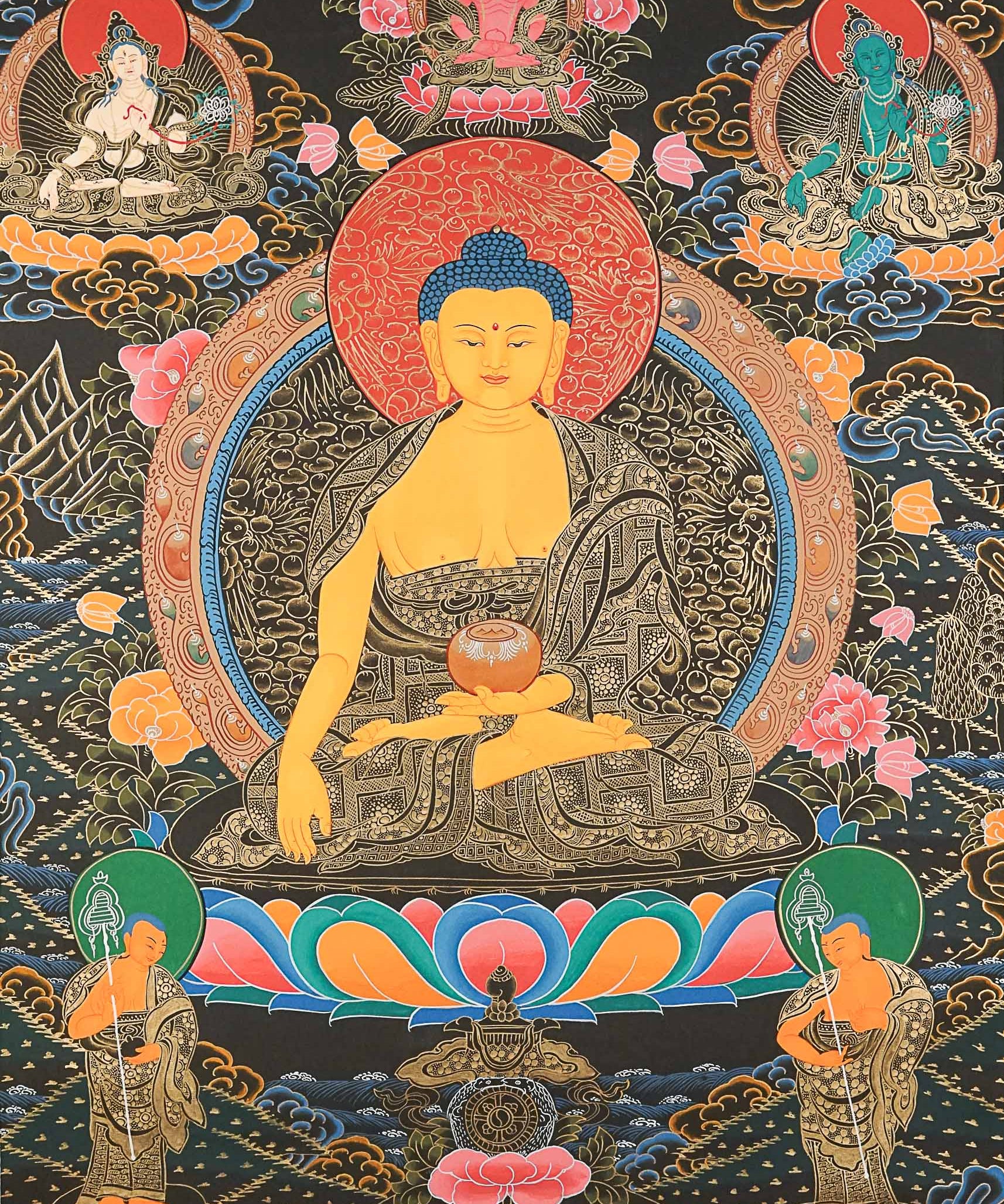 Shakyamuni Buddha Thangka Painting for wall hanging decor.