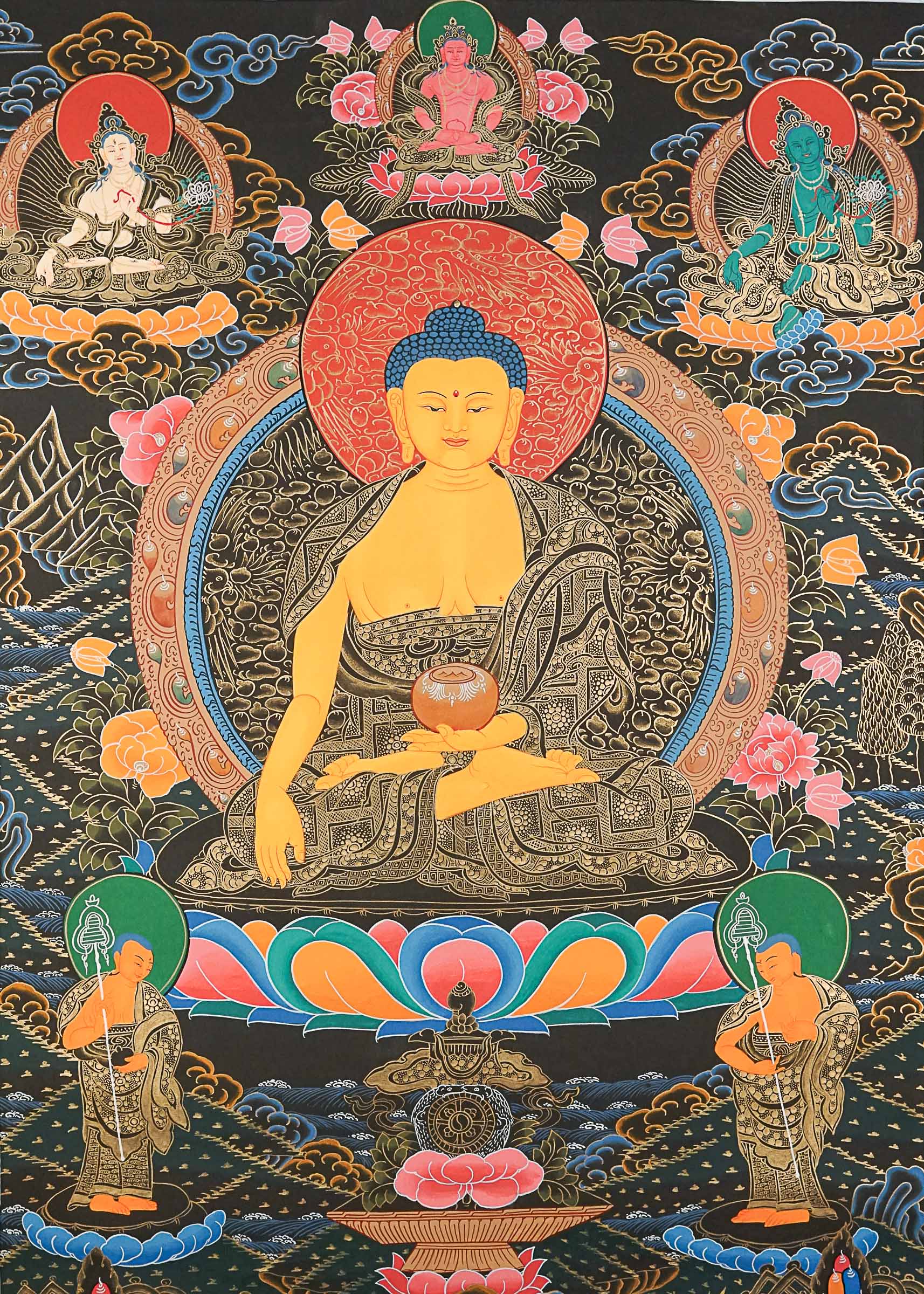 Shakyamuni Buddha Thangka Painting for wall hanging decor.