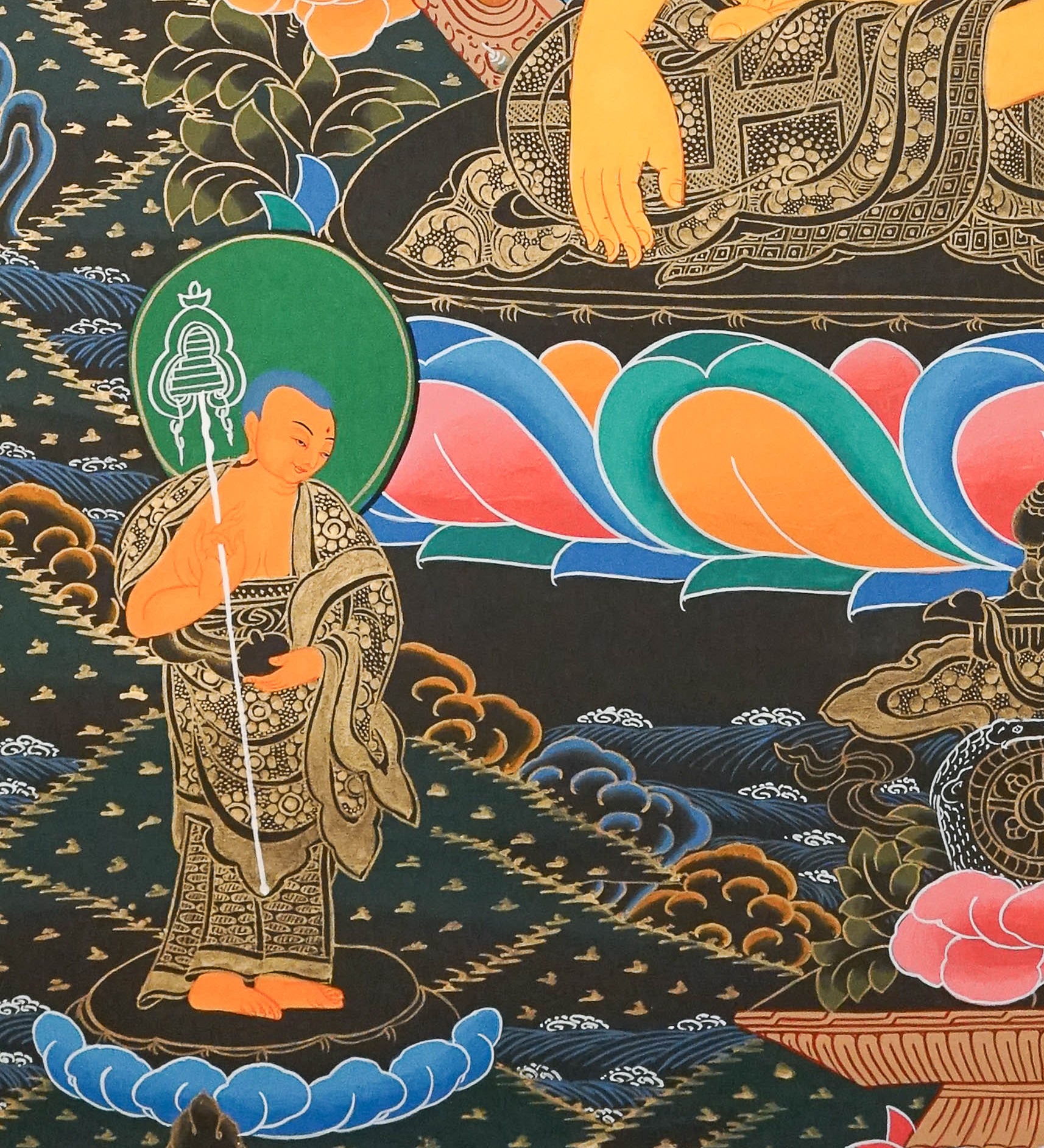 Shakyamuni Buddha Thangka Painting for wall hanging decor.