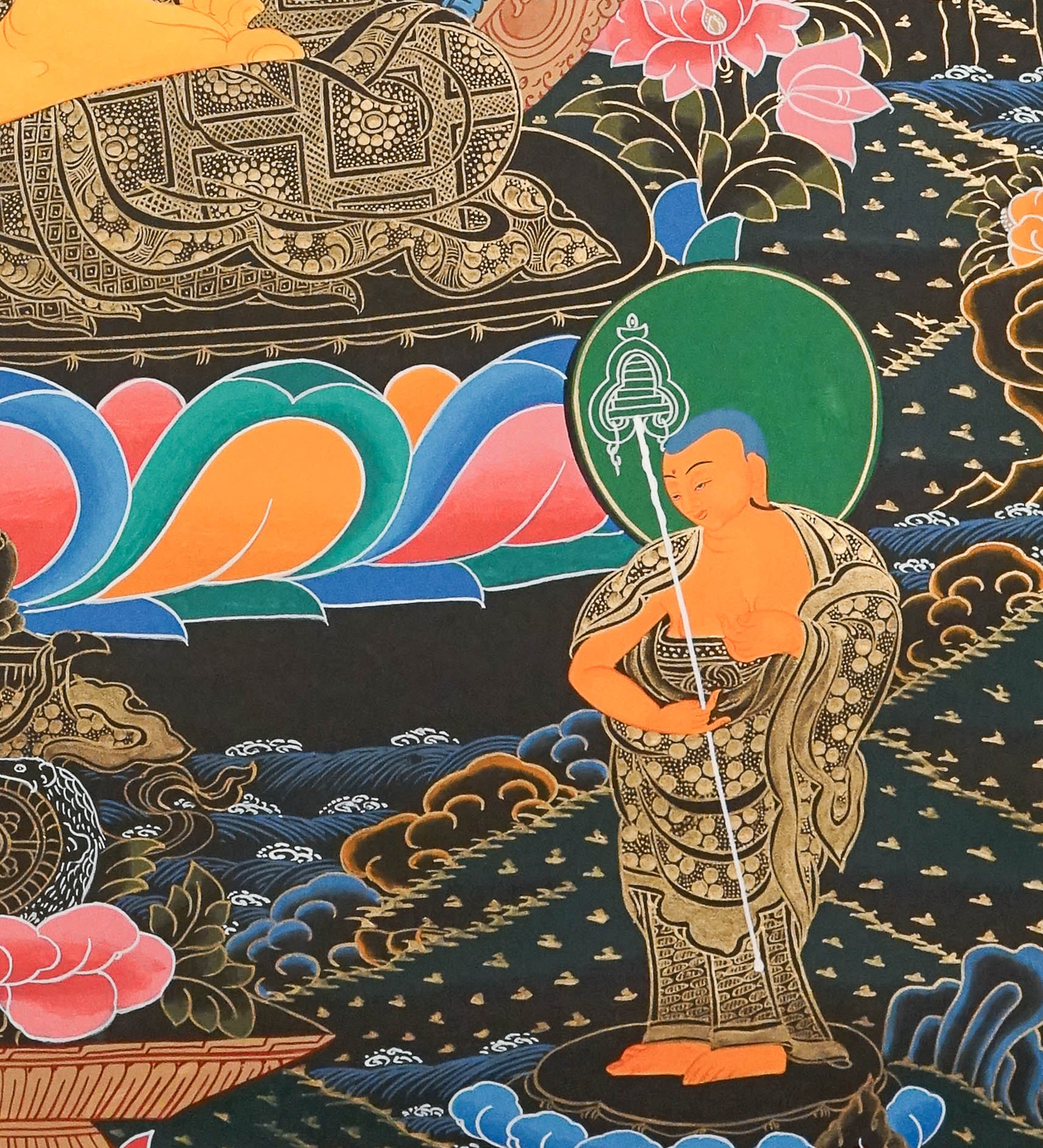 Shakyamuni Buddha Thangka Painting for wall hanging decor.