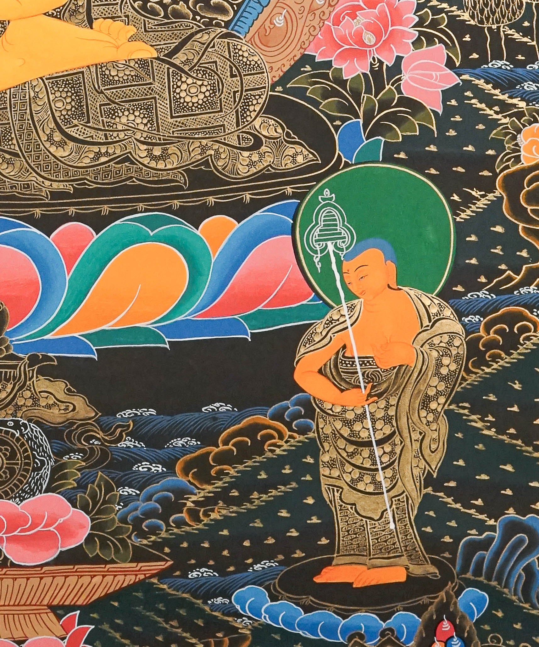 Shakyamuni Buddha Thangka Painting for wall hanging decor.