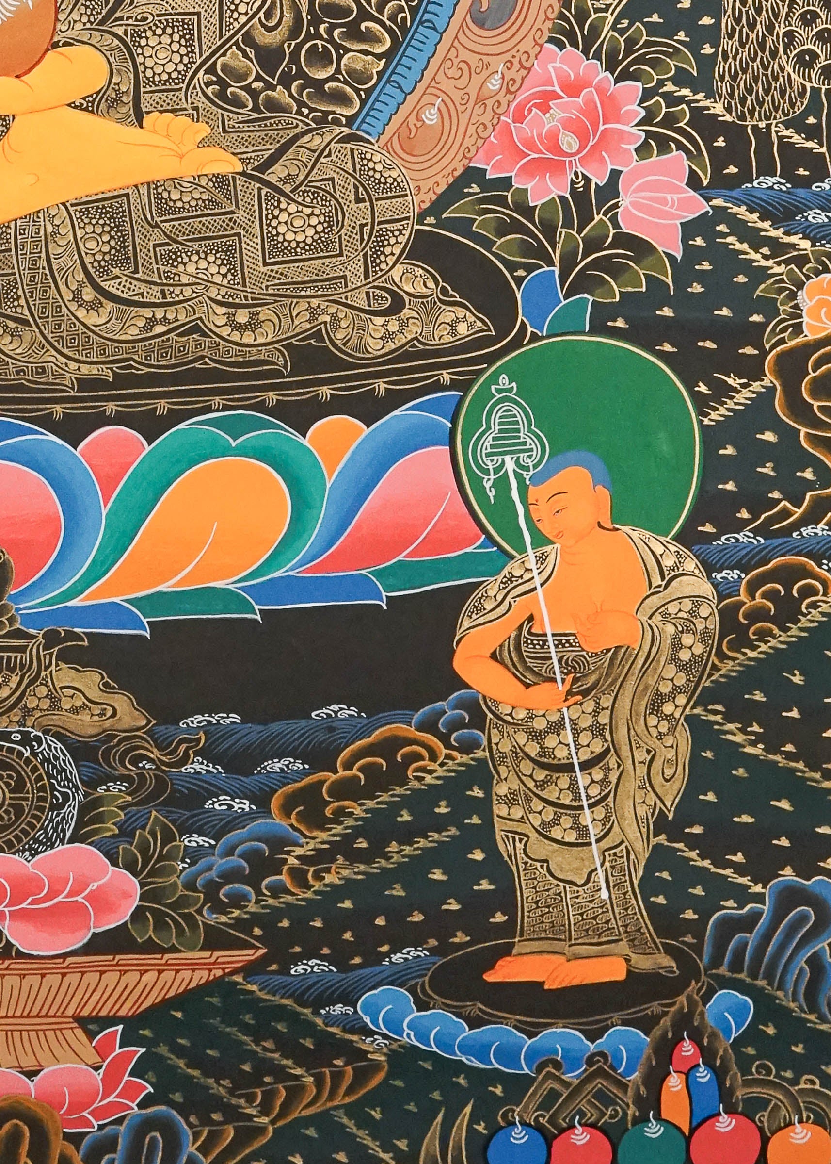 Shakyamuni Buddha Thangka Painting for wall hanging decor.