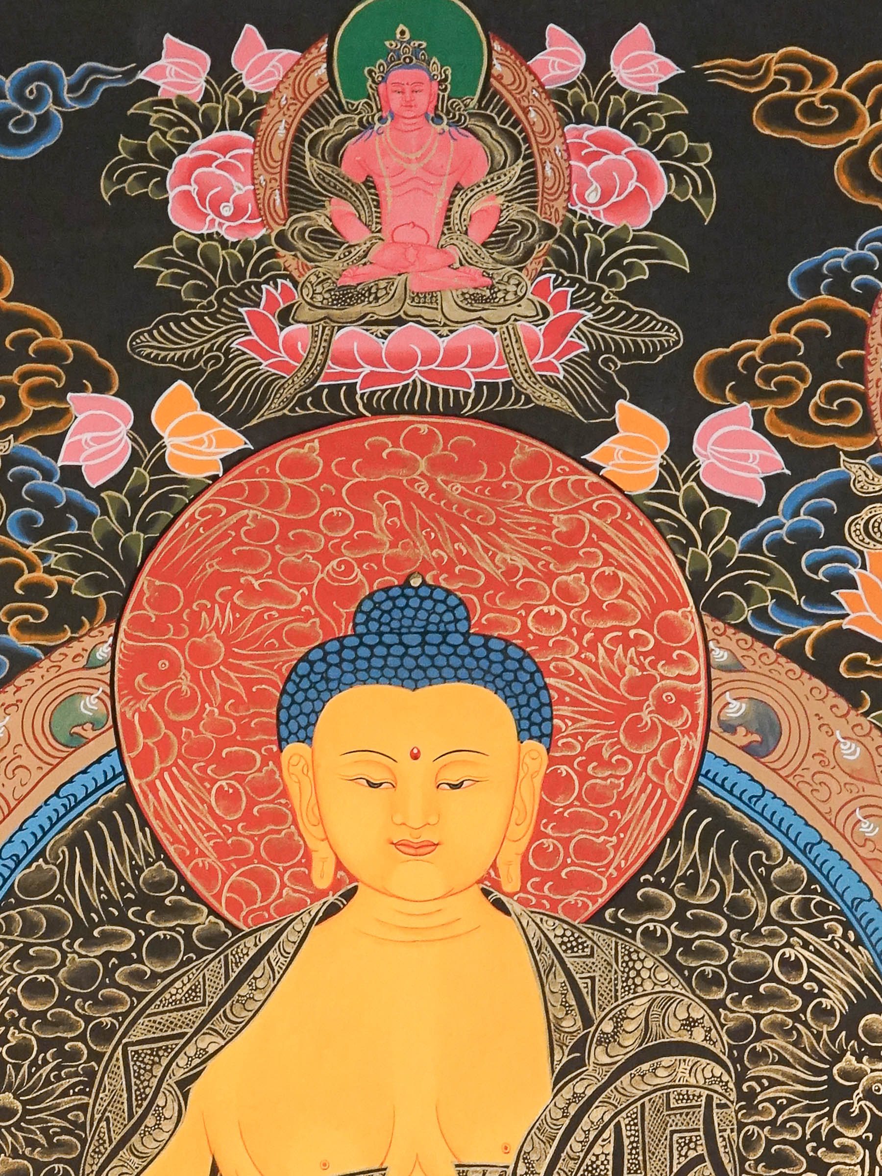 Shakyamuni Buddha Thangka Painting for wall hanging decor.