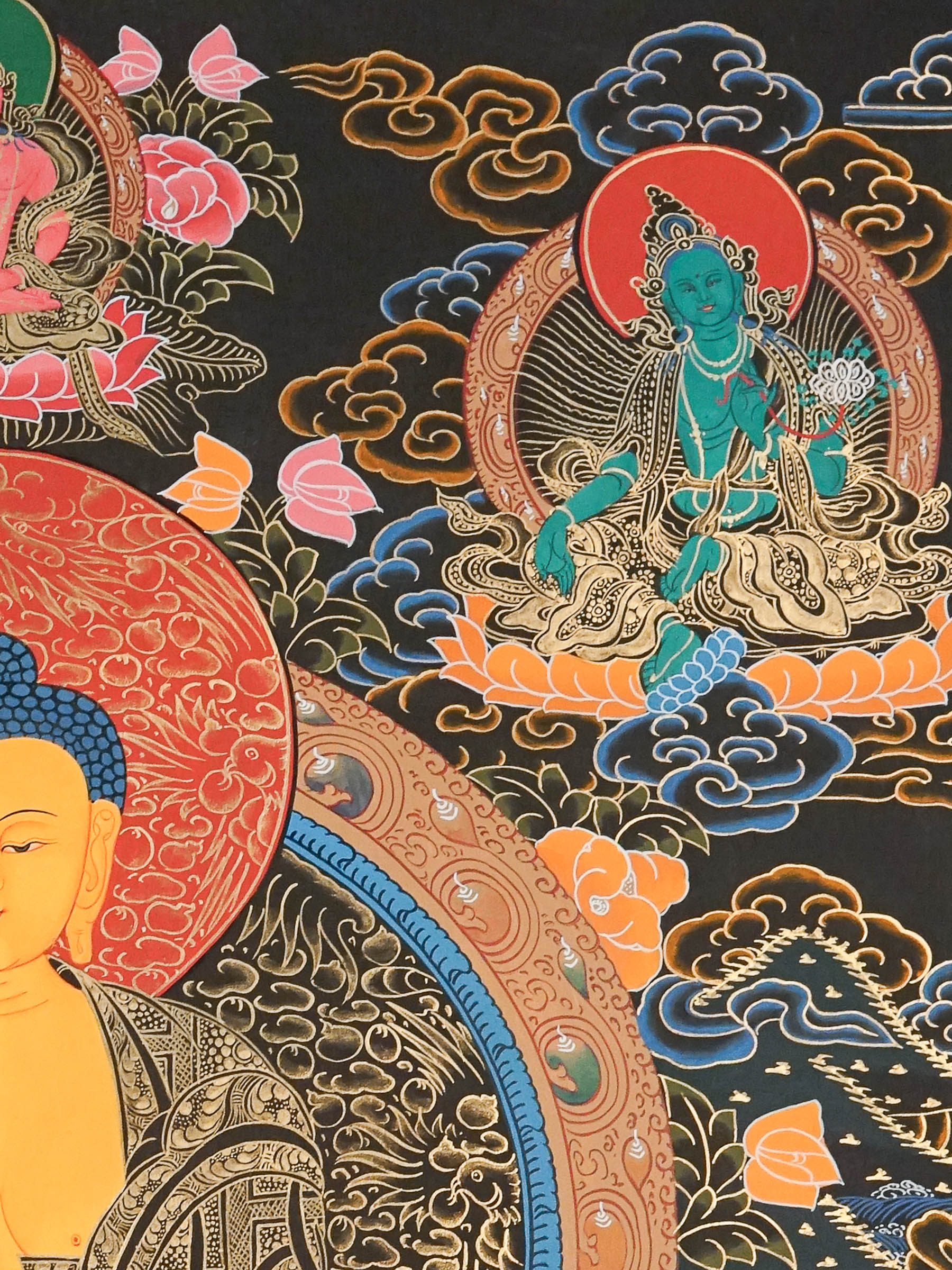 Shakyamuni Buddha Thangka Painting for wall hanging decor.