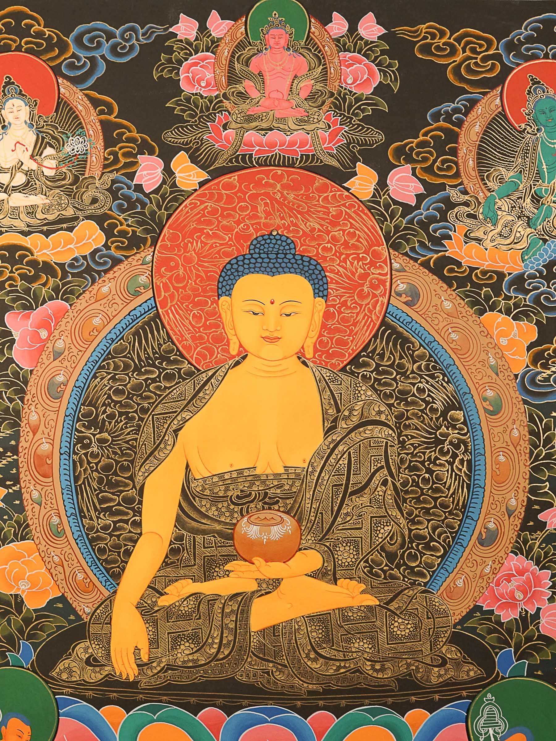 Shakyamuni Buddha Thangka Painting for wall hanging decor.