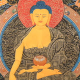 Shakyamuni Buddha Thangka Painting for wall hanging decor.