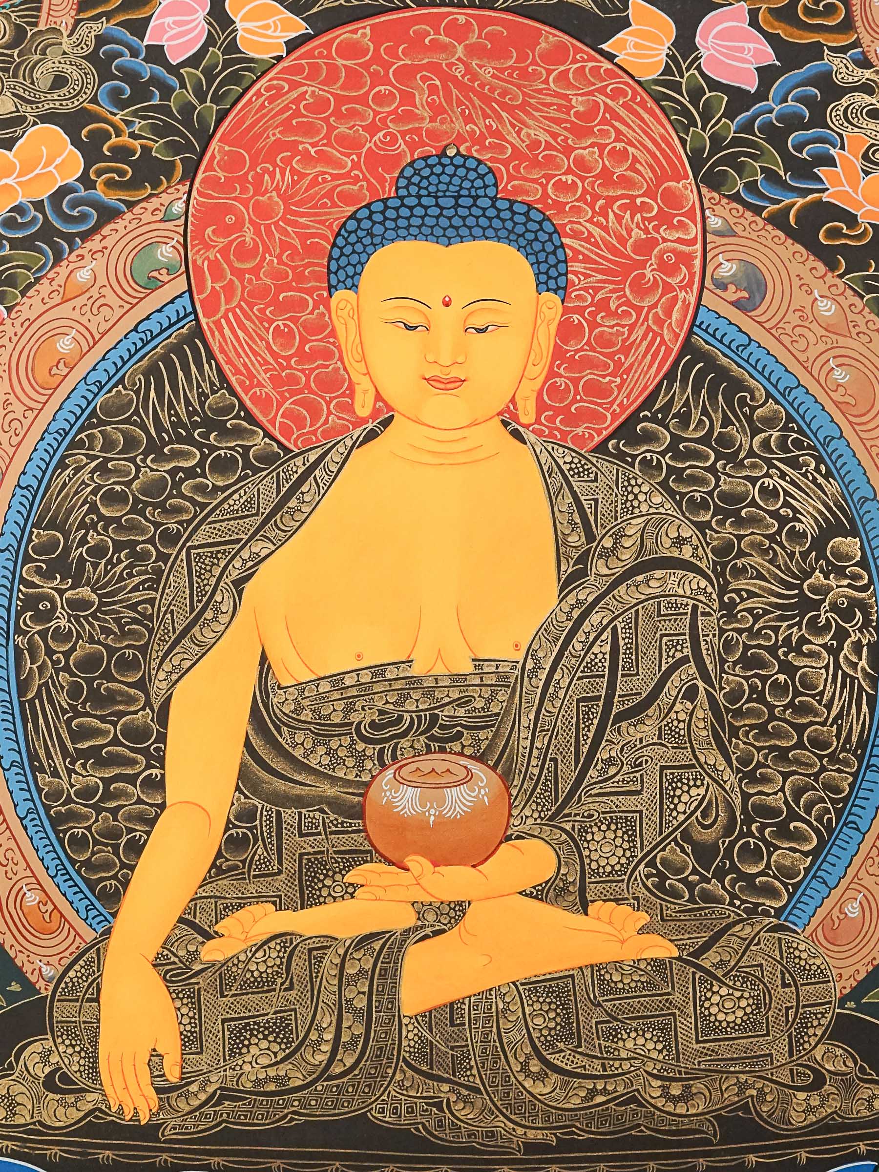 Shakyamuni Buddha Thangka Painting for wall hanging decor.