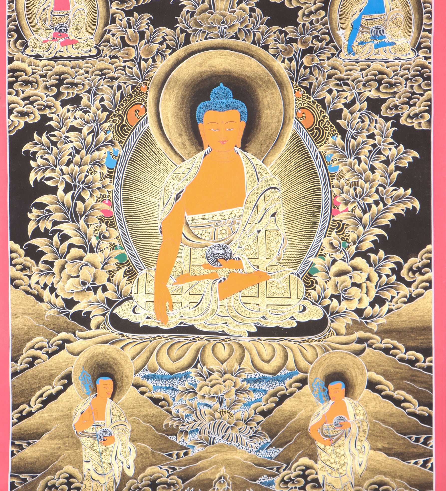 Shakyamuni Buddha Thangka for prayer and meditation.
