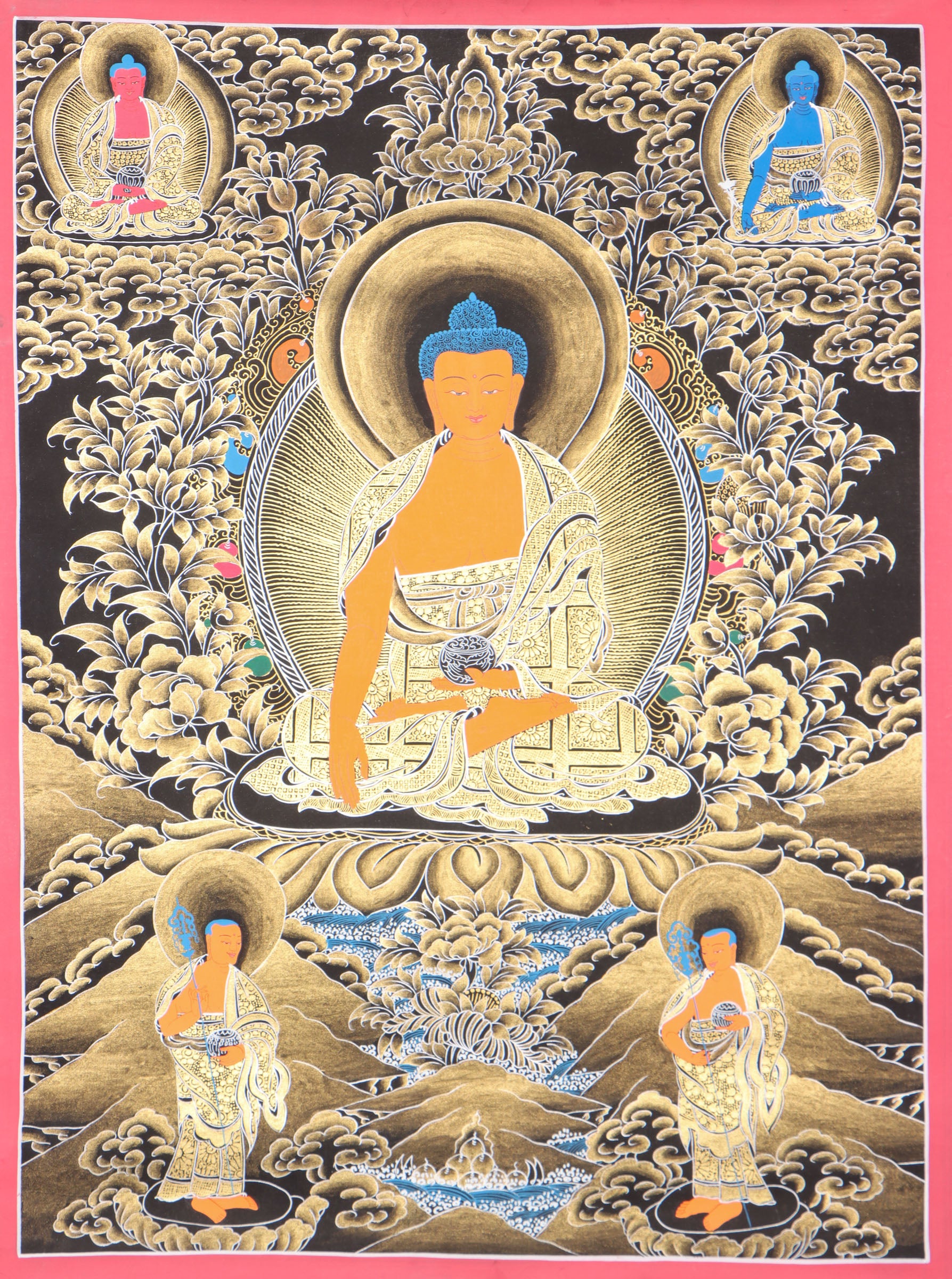 Shakyamuni Buddha Thangka for prayer and meditation.