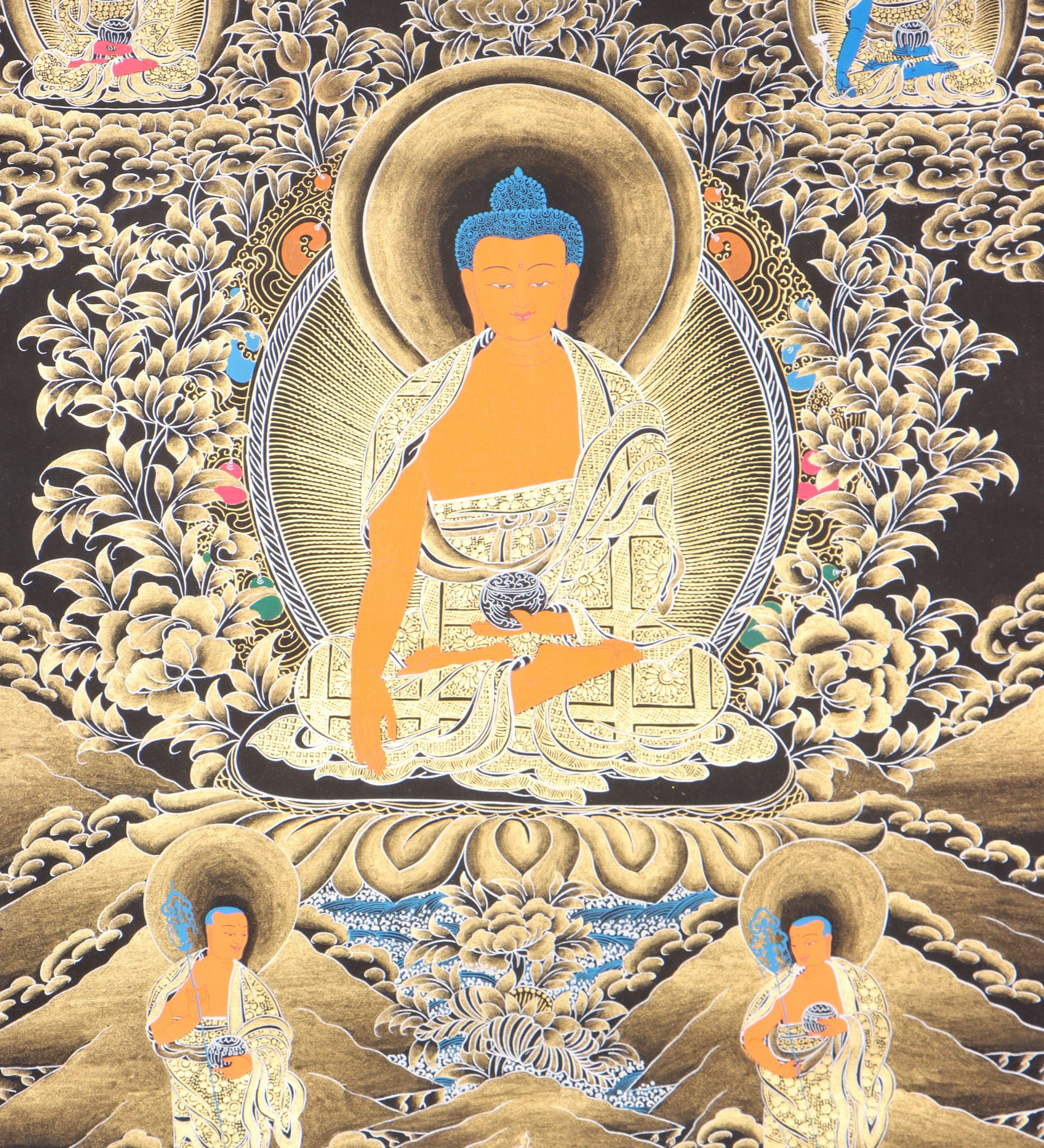 Shakyamuni Buddha Thangka for prayer and meditation.