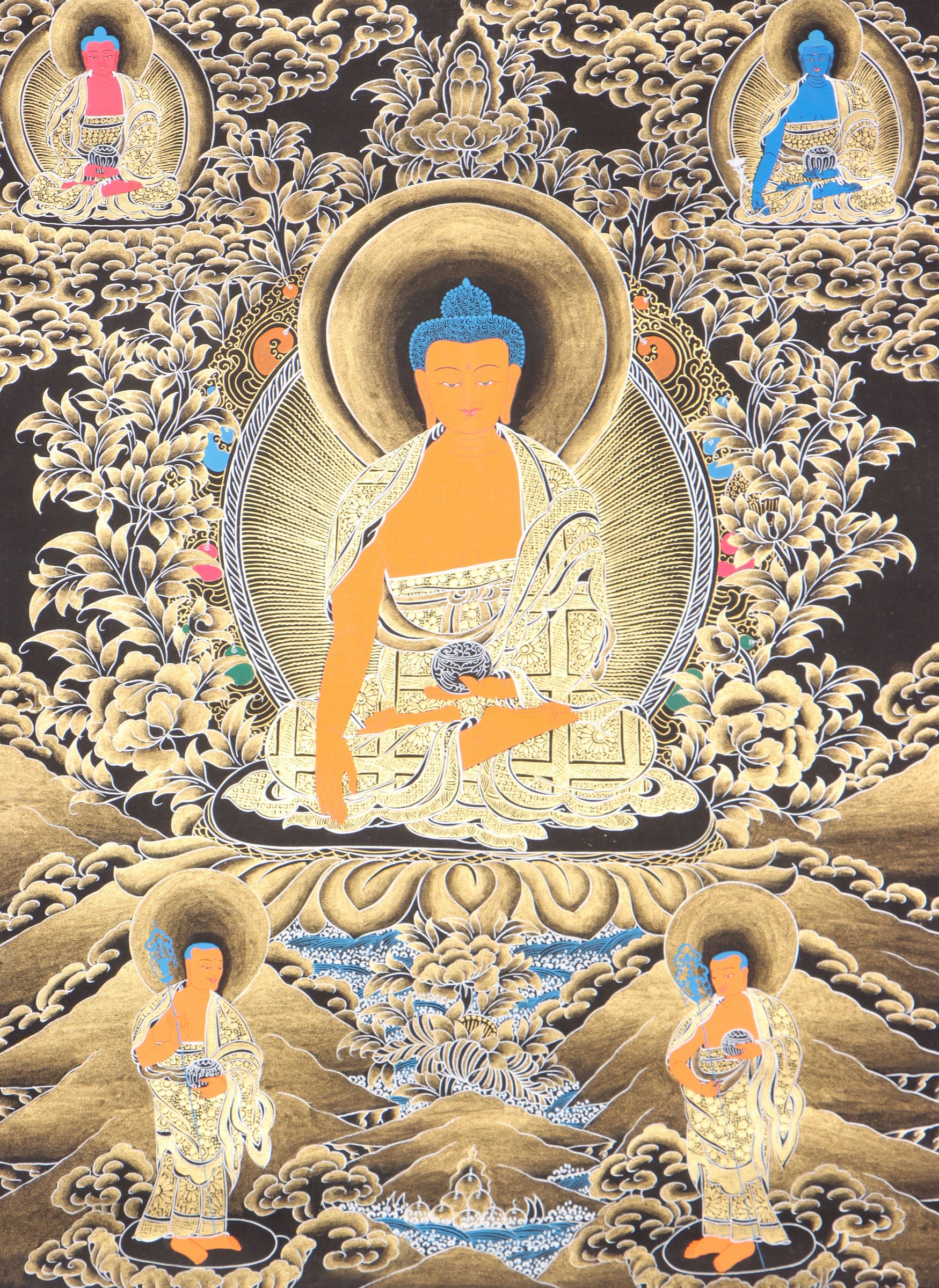 Shakyamuni Buddha Thangka for prayer and meditation.