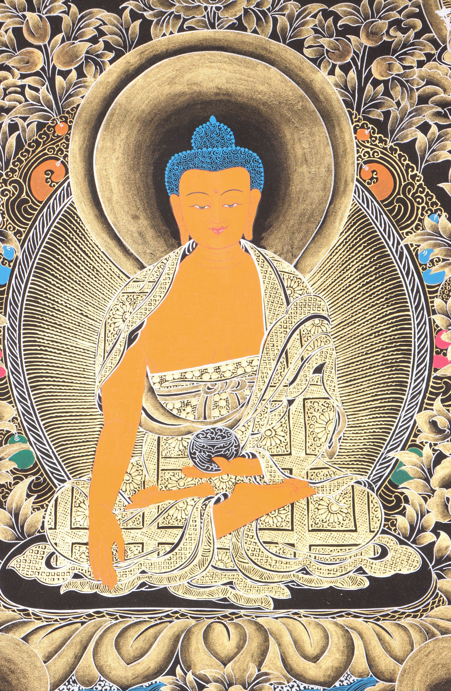Shakyamuni Buddha Thangka for prayer and meditation.