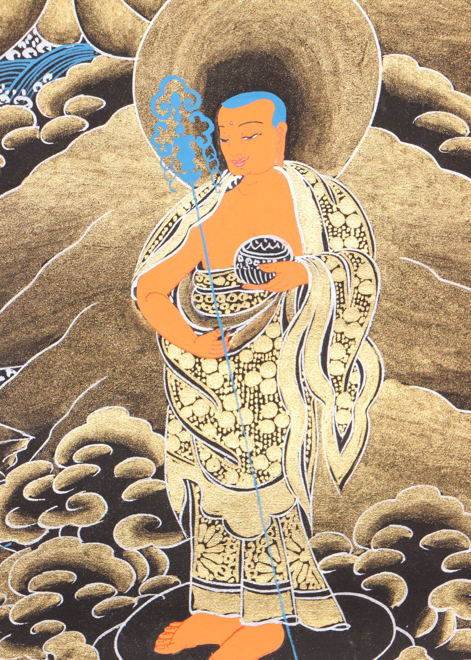 Shakyamuni Buddha Thangka for prayer and meditation.