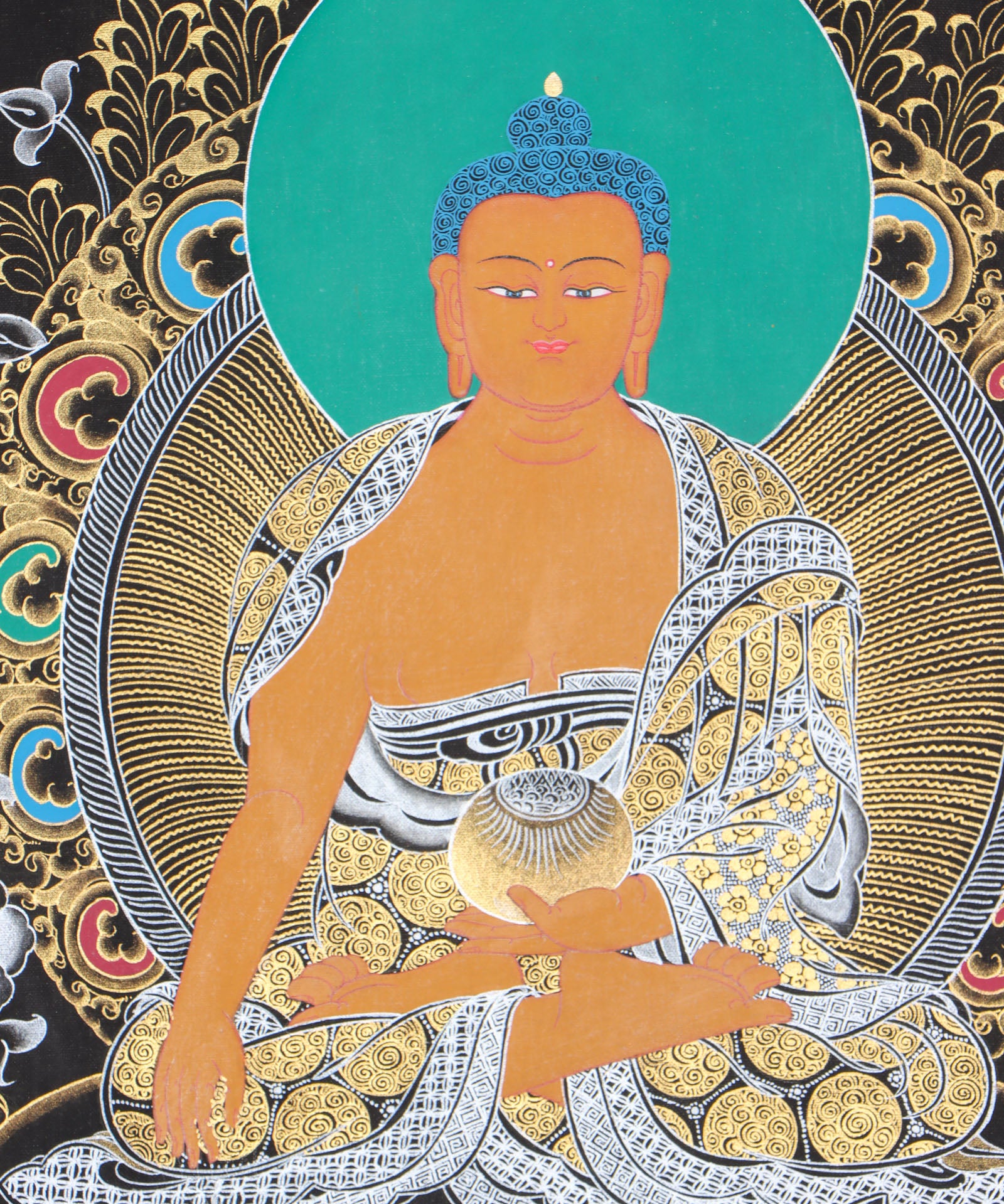 Shakyamuni Buddha Thangka for wall spirituality and meditation.