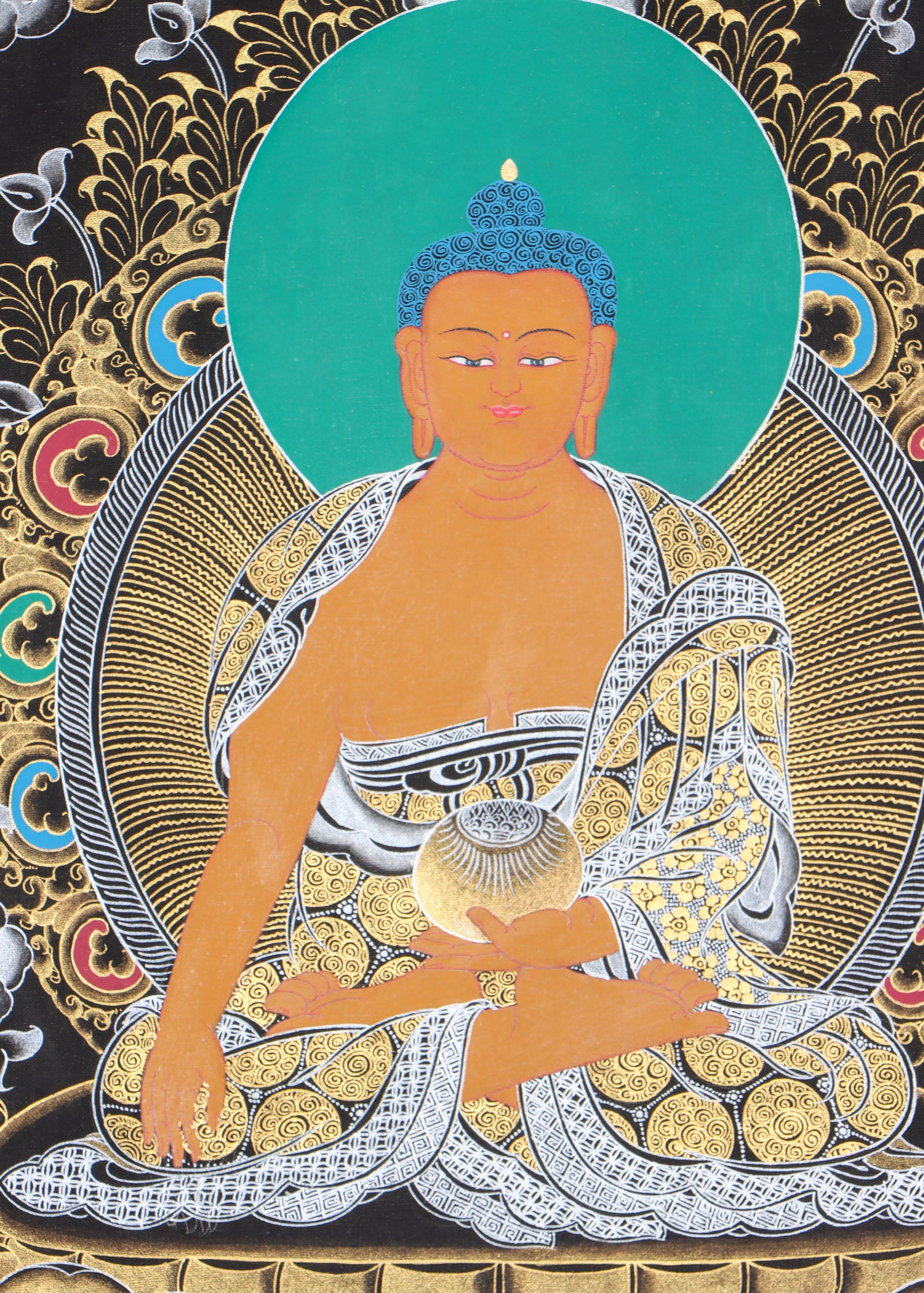 Shakyamuni Buddha Thangka for wall spirituality and meditation.