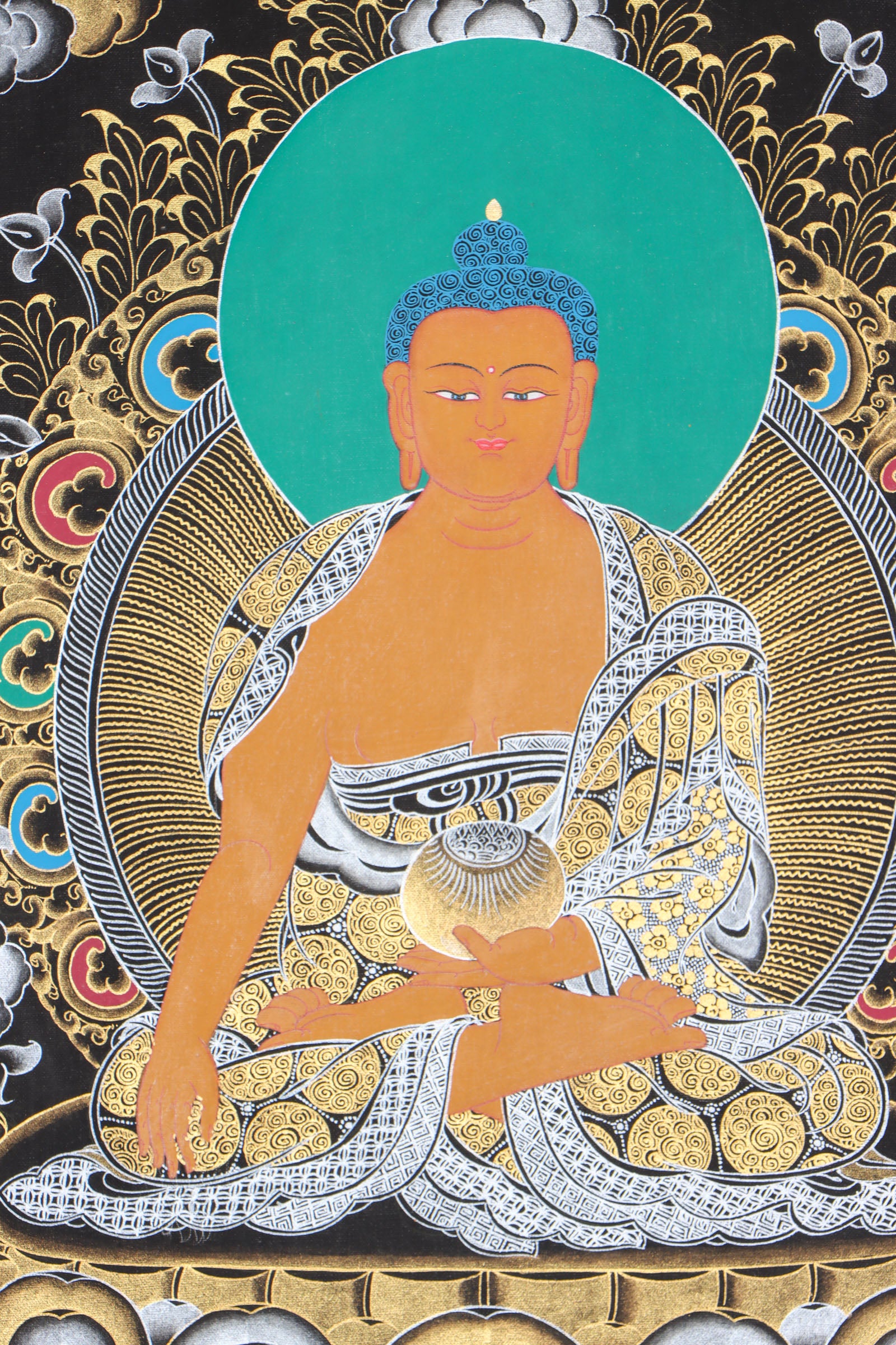 Shakyamuni Buddha Thangka for wall spirituality and meditation.