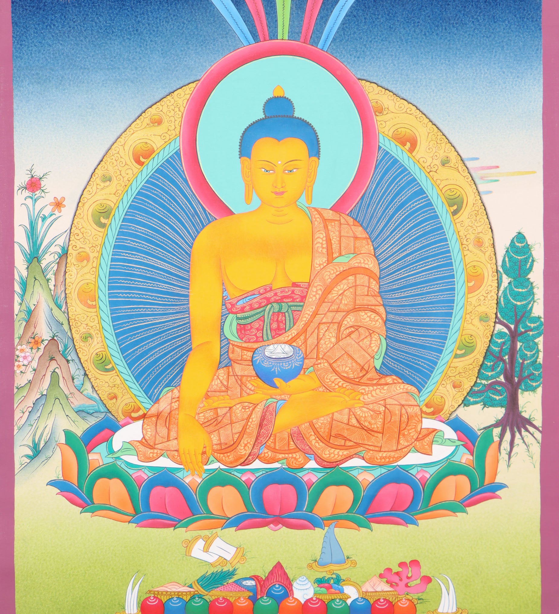 Shakyamuni Buddha Thangka for spirituality.