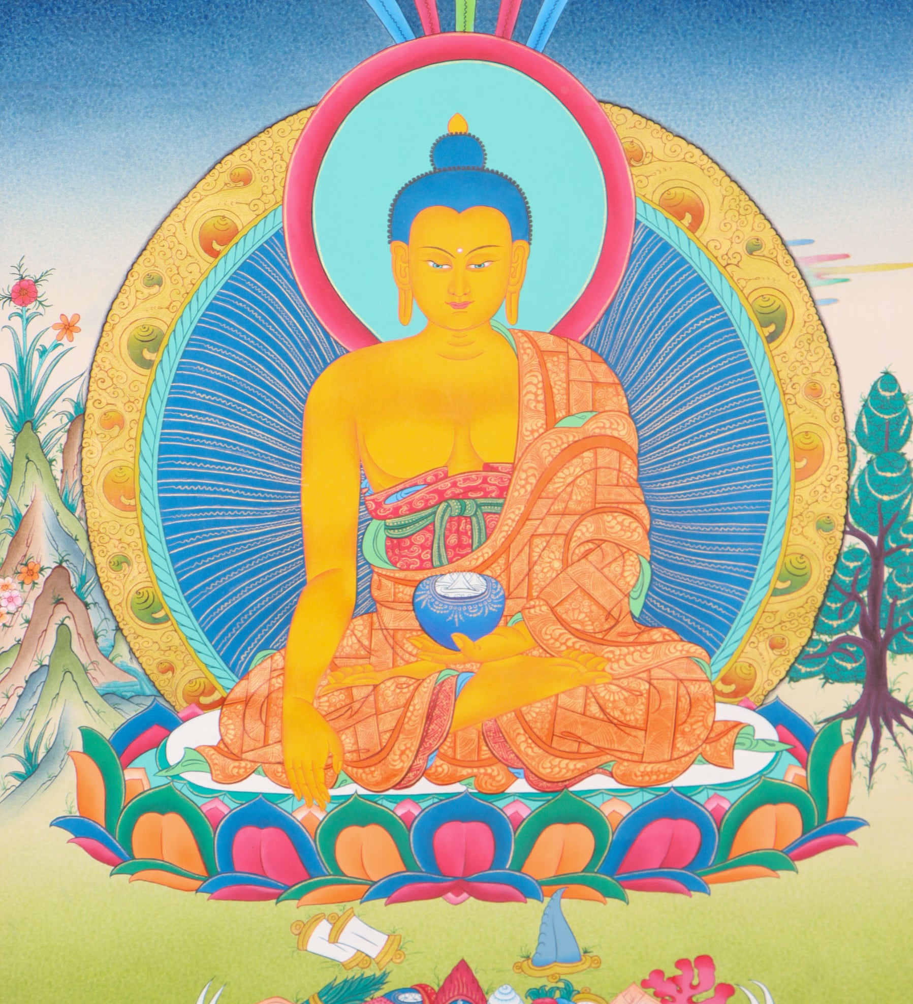Shakyamuni Buddha Thangka for spirituality.