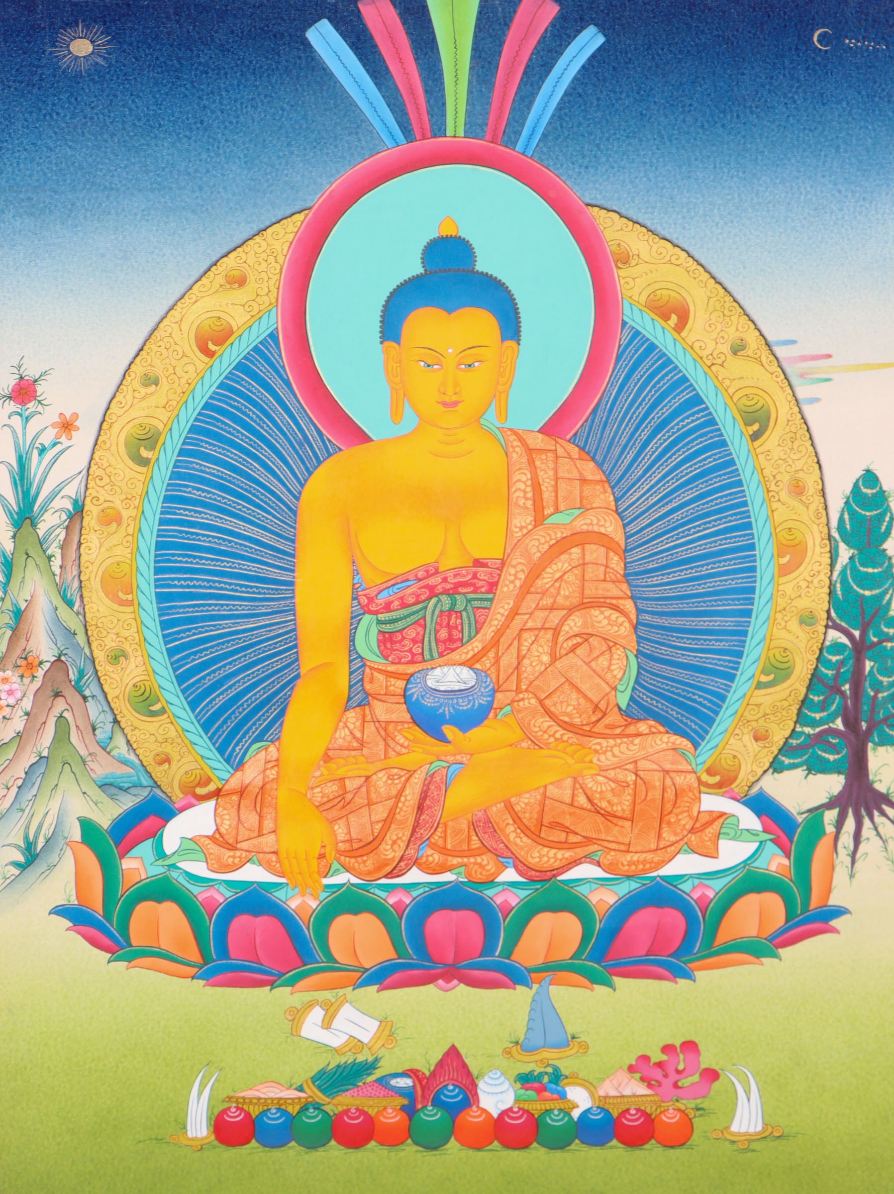 Shakyamuni Buddha Thangka for spirituality.