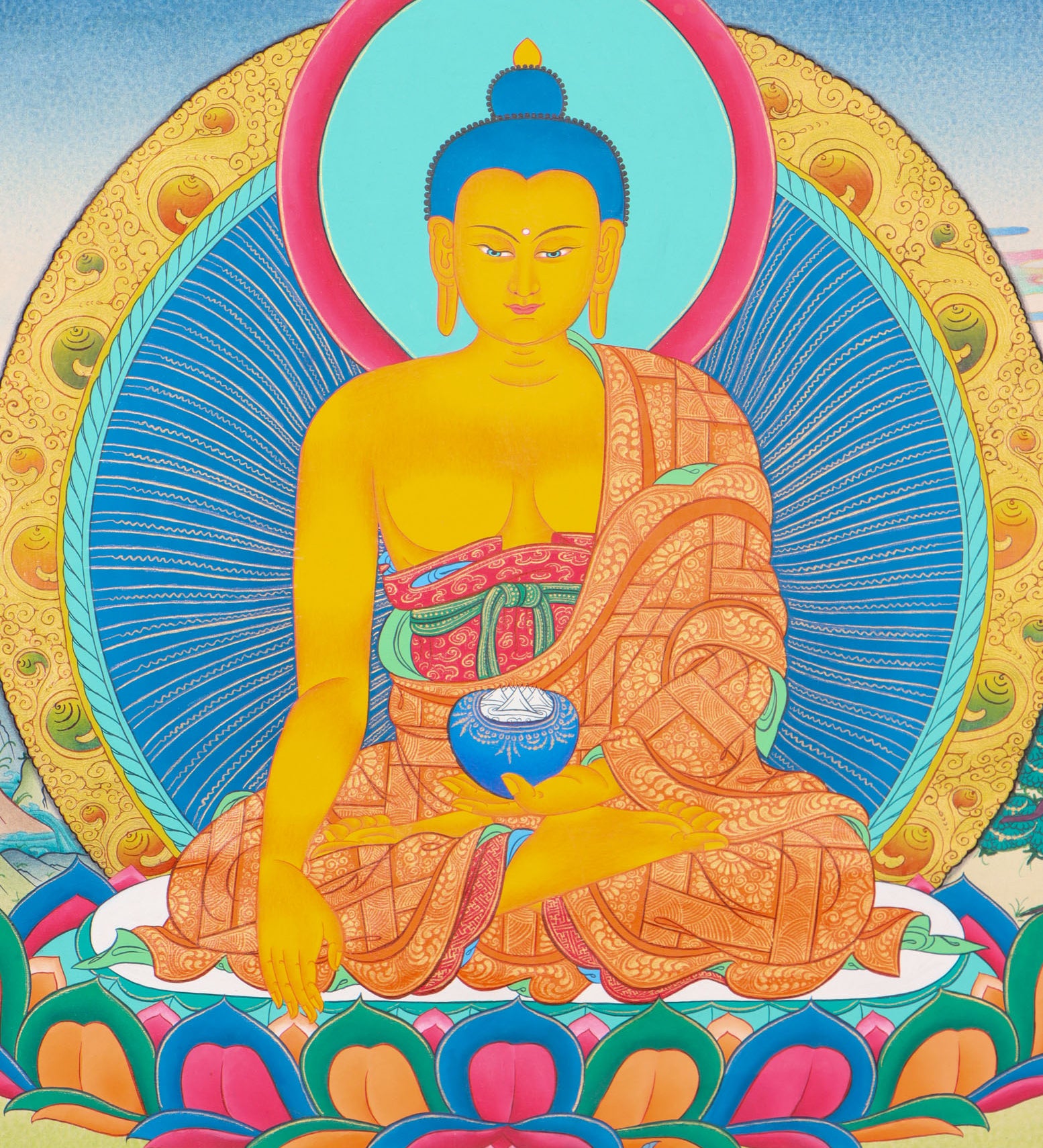 Shakyamuni Buddha Thangka for spirituality.