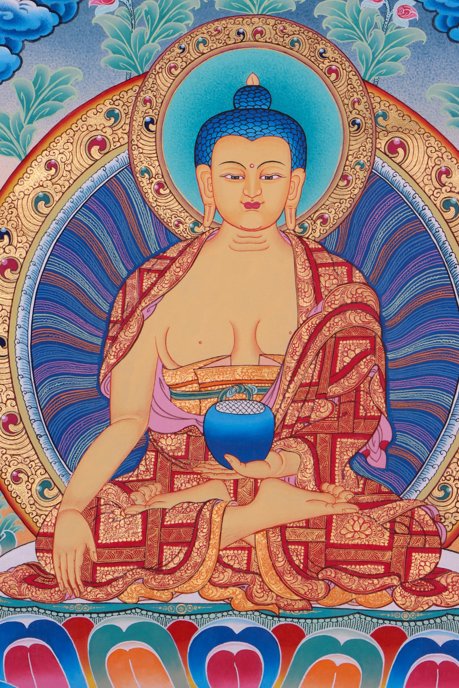 Enlightenment Buddha Thangka Painting for meditation and wall hanging home decor