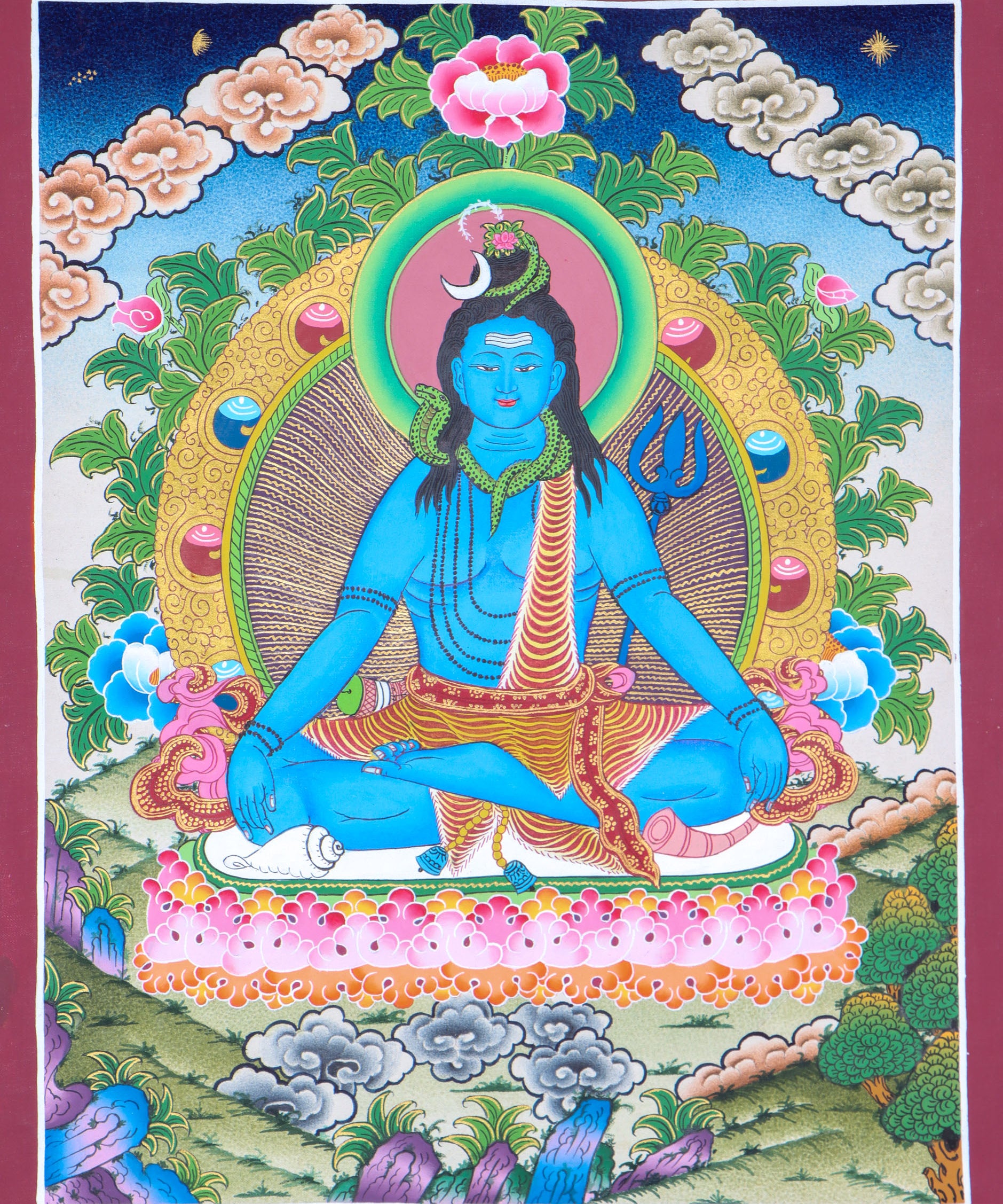 Shiva Thangka for knowledge, meditation, and enlightenment.
