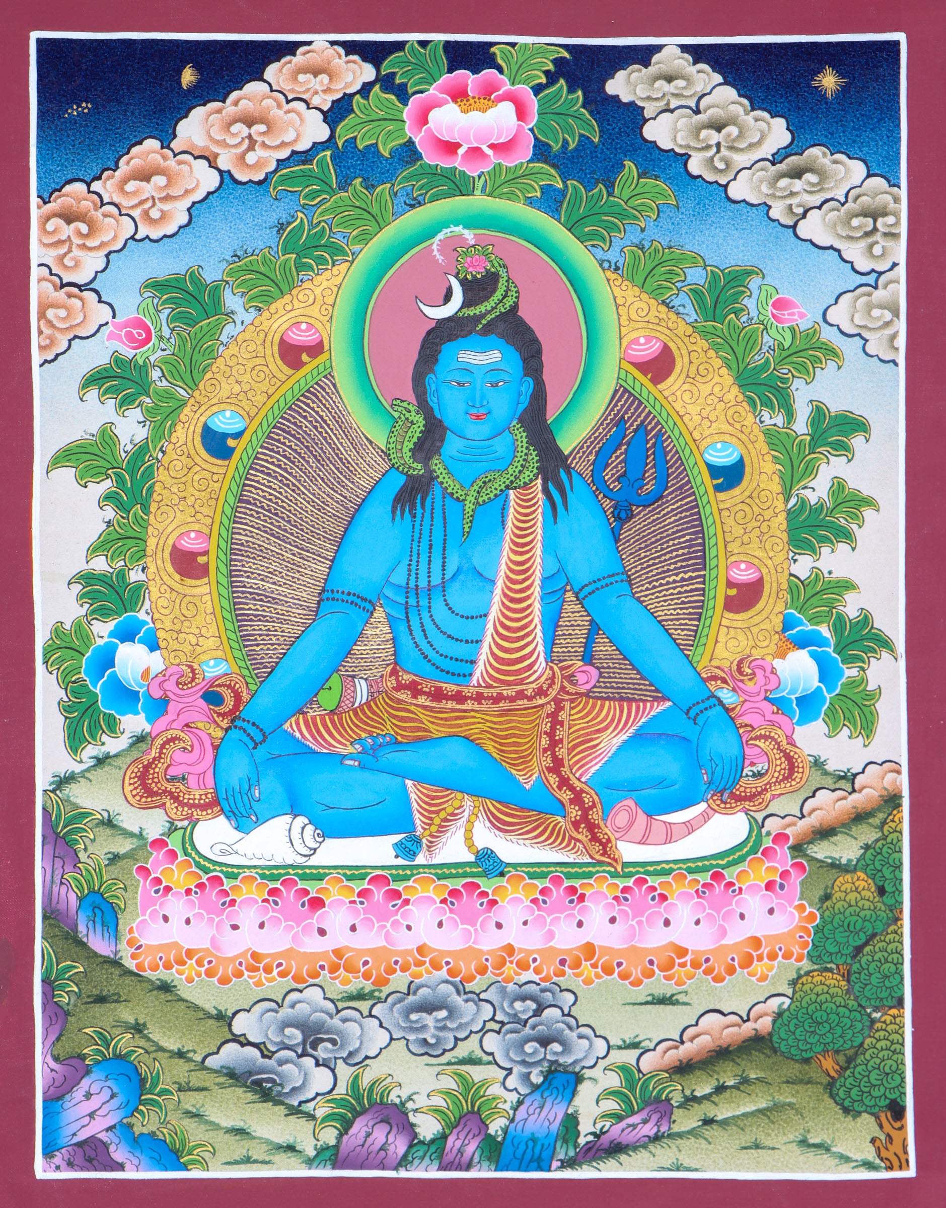 Shiva Thangka for knowledge, meditation, and enlightenment.