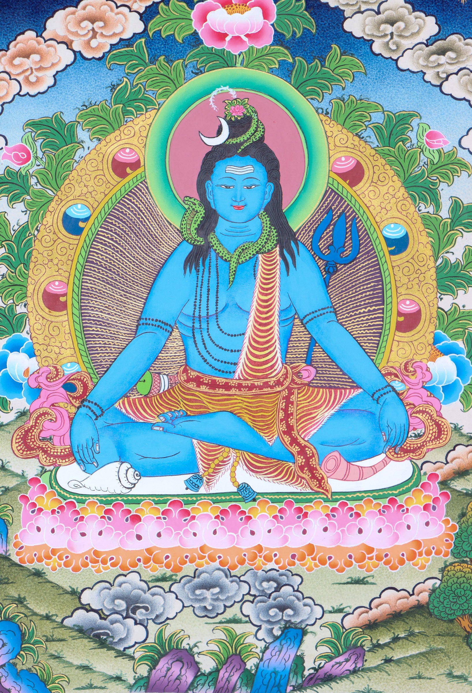 Shiva Thangka for knowledge, meditation, and enlightenment.