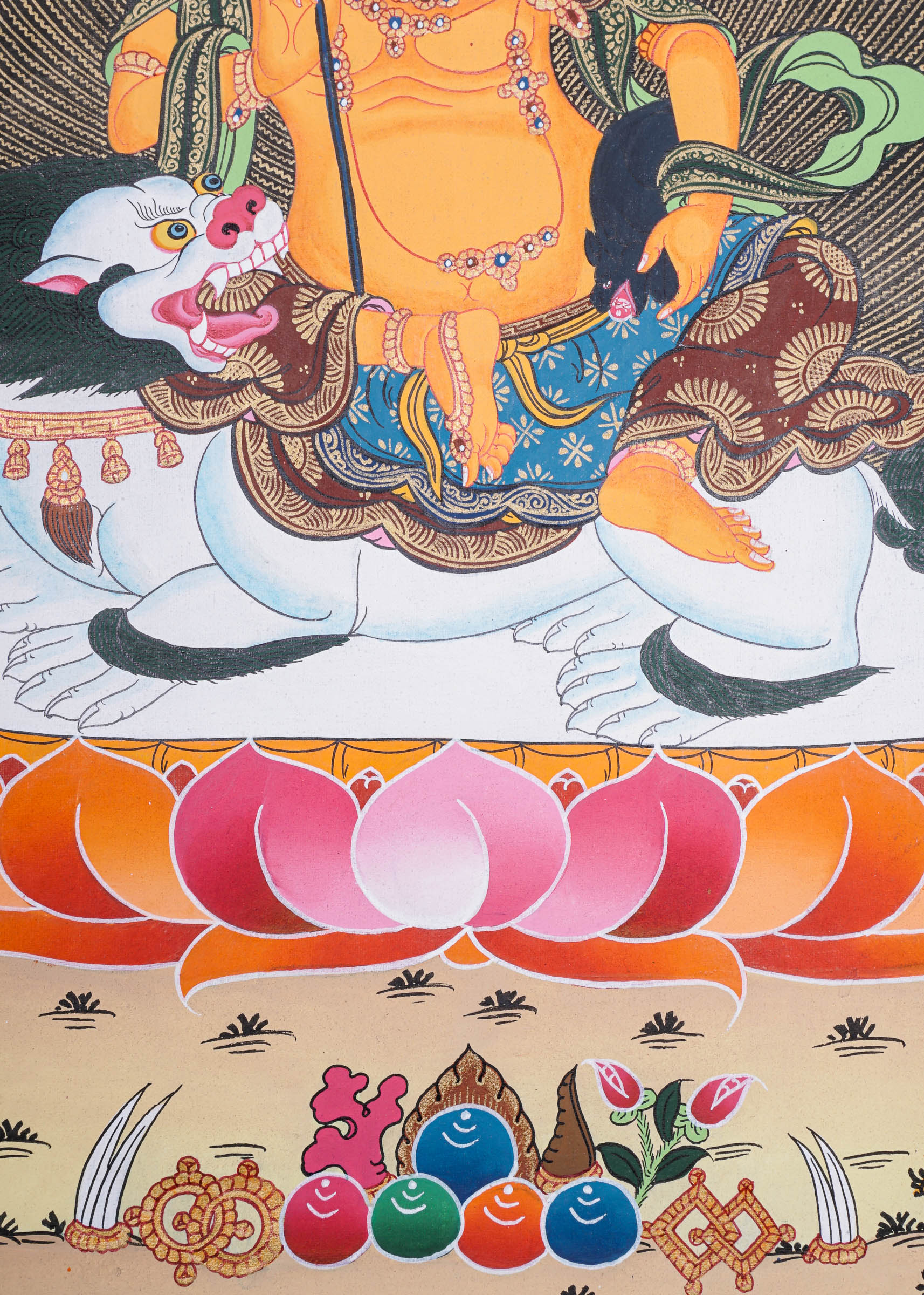 Singh Zambala Thangka Painting - Handpainted Art