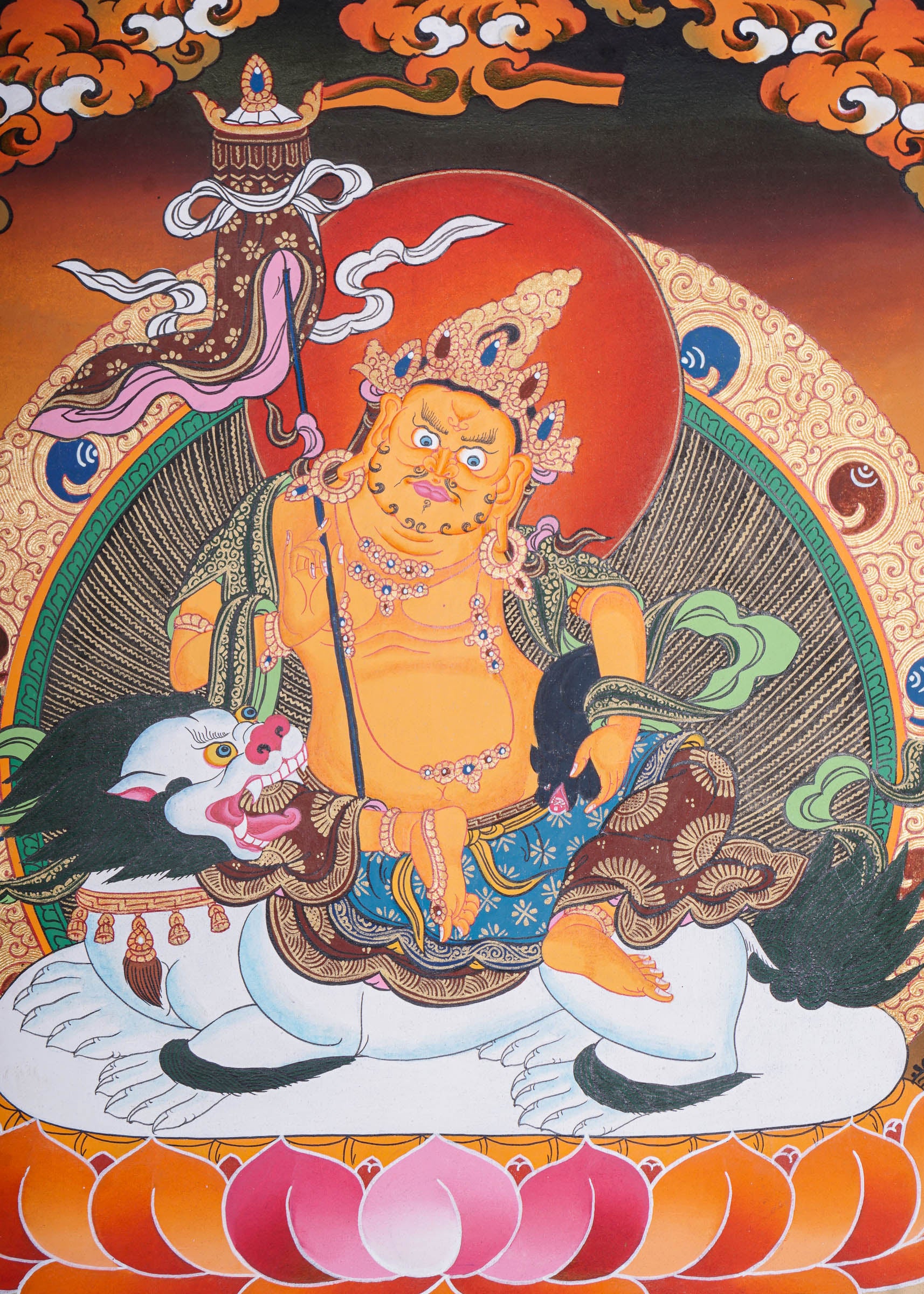Singh Zambala Thangka Painting - Handpainted Art