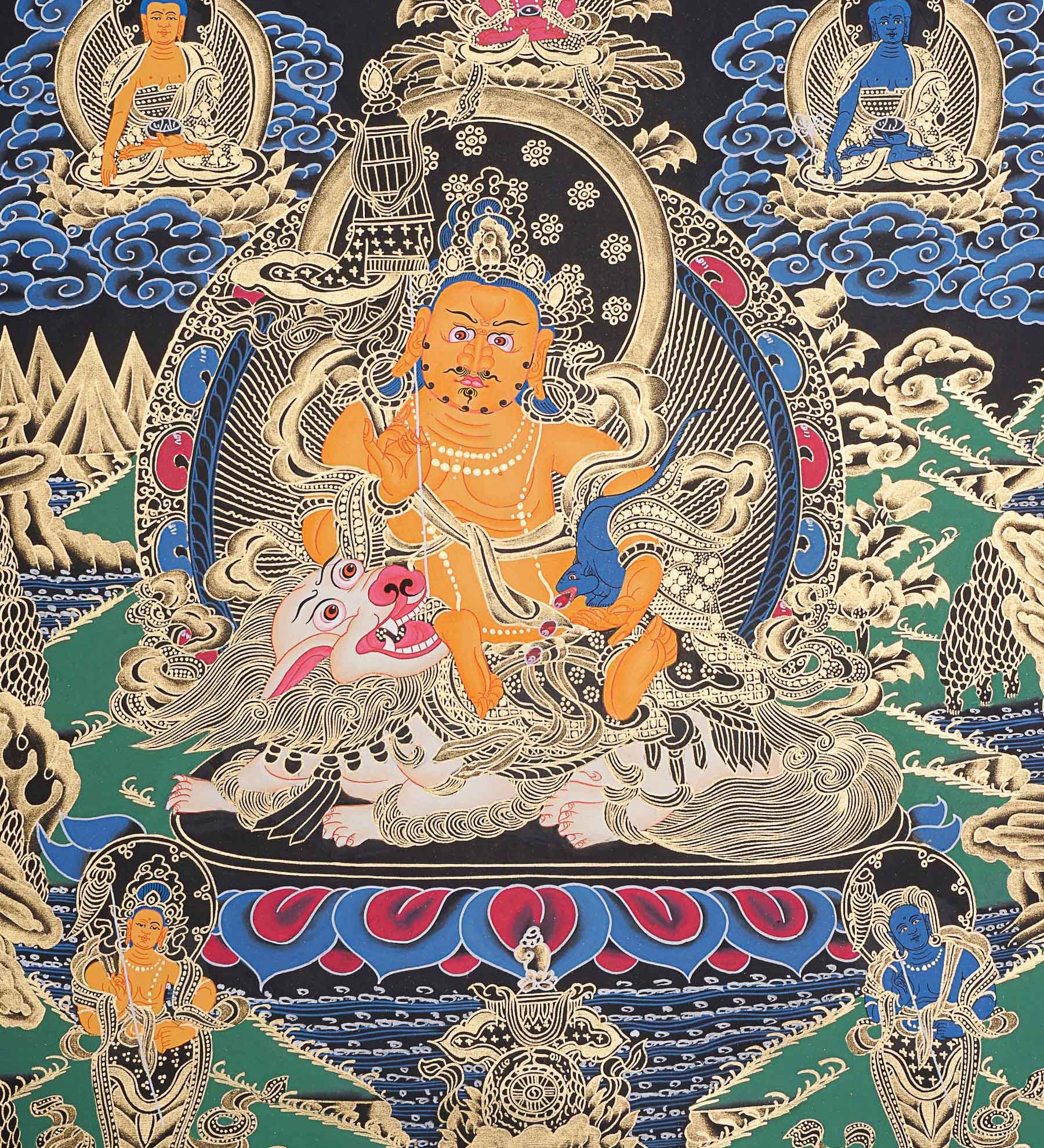 Zambala Thangka Painting for wall hanging decor.