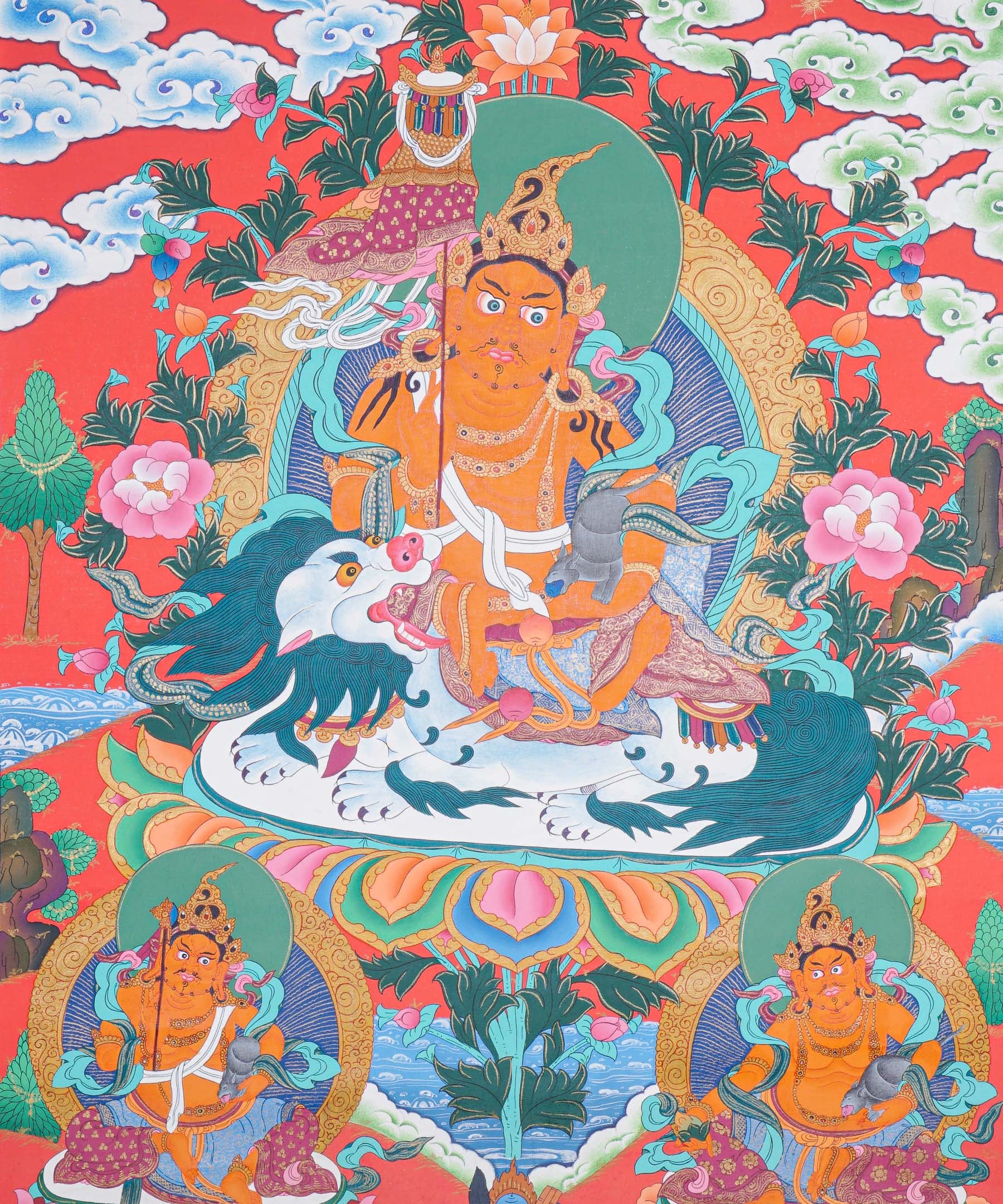 Singha Zambala Thangka Painting - Tibetan Art